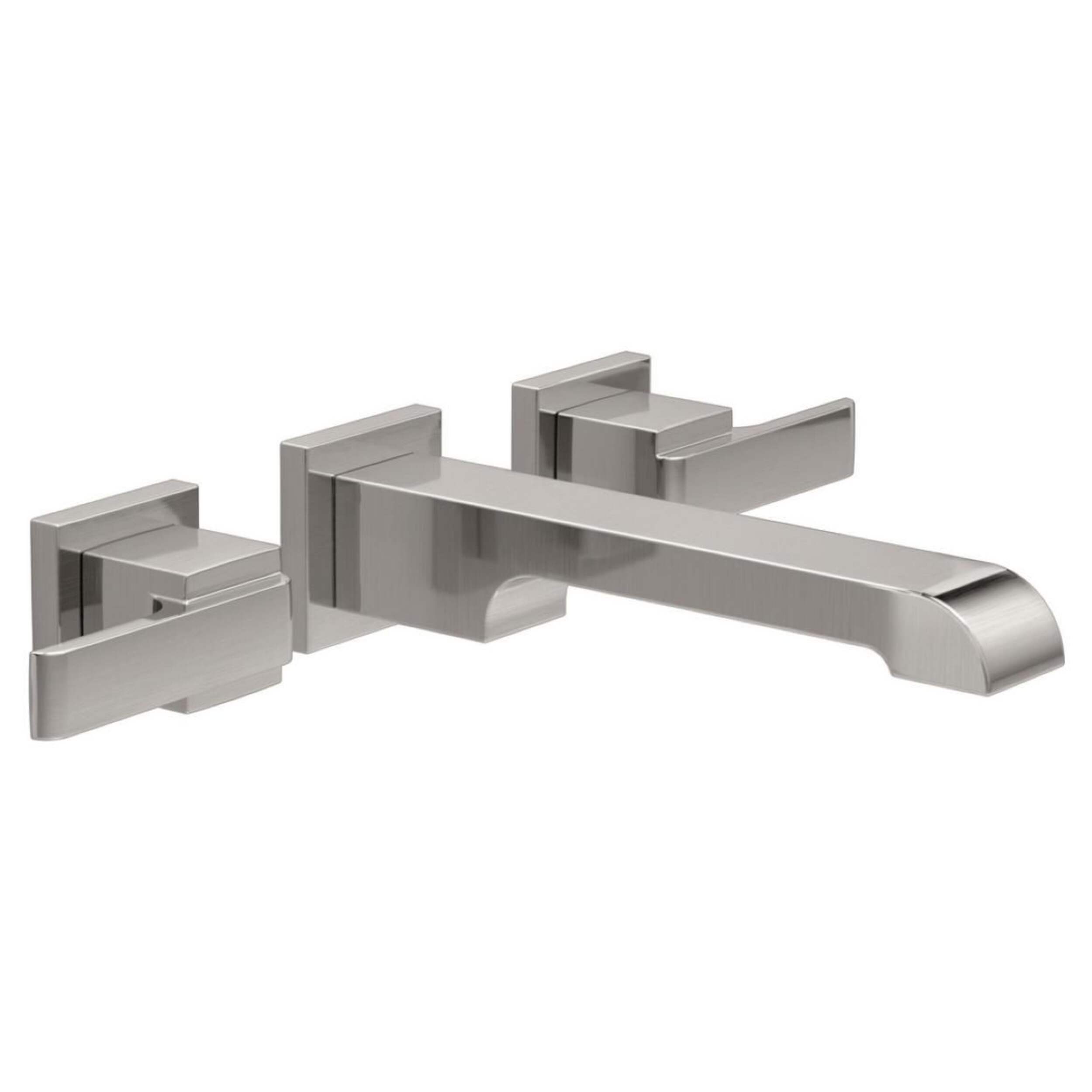 Delta Ara 2-Handle Wall Mount Bathroom Faucet, Stainless Steel