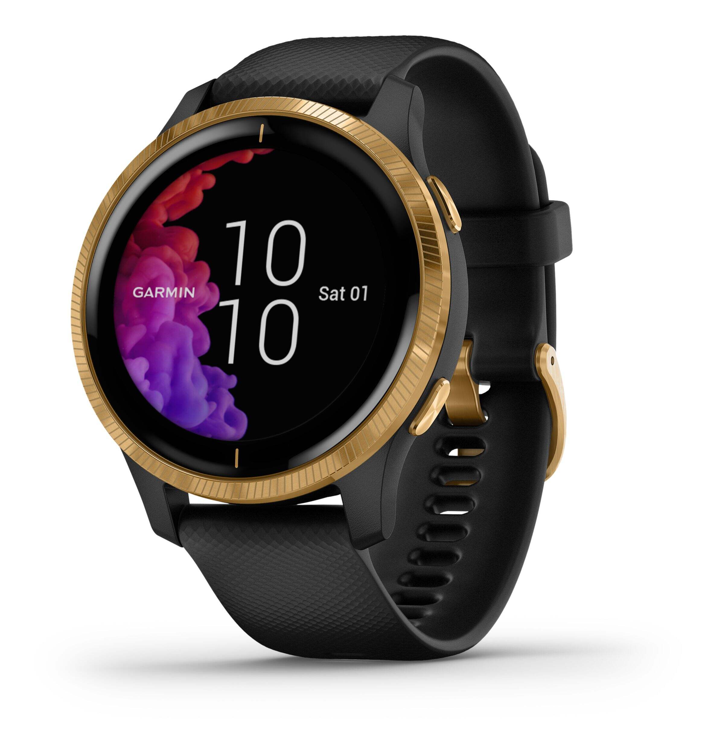 Garmin VenuÃ¢Â?GPS Smartwatch, Black with Gold Hardware