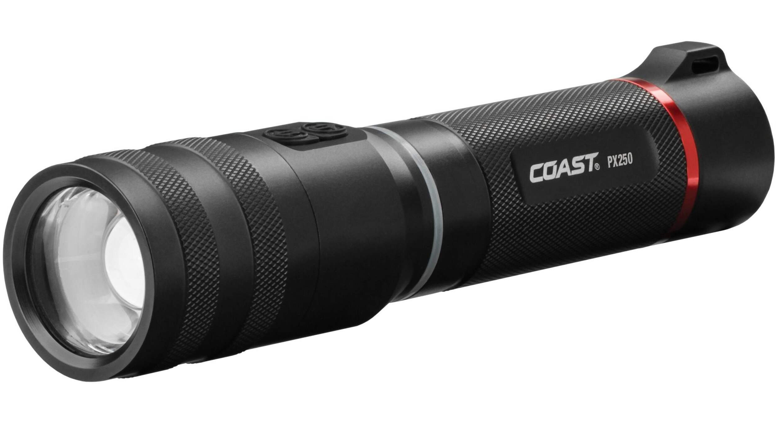 Coast PX250 650 Lumens Aluminum LED Handheld Flashlight, Batteries Included, Black