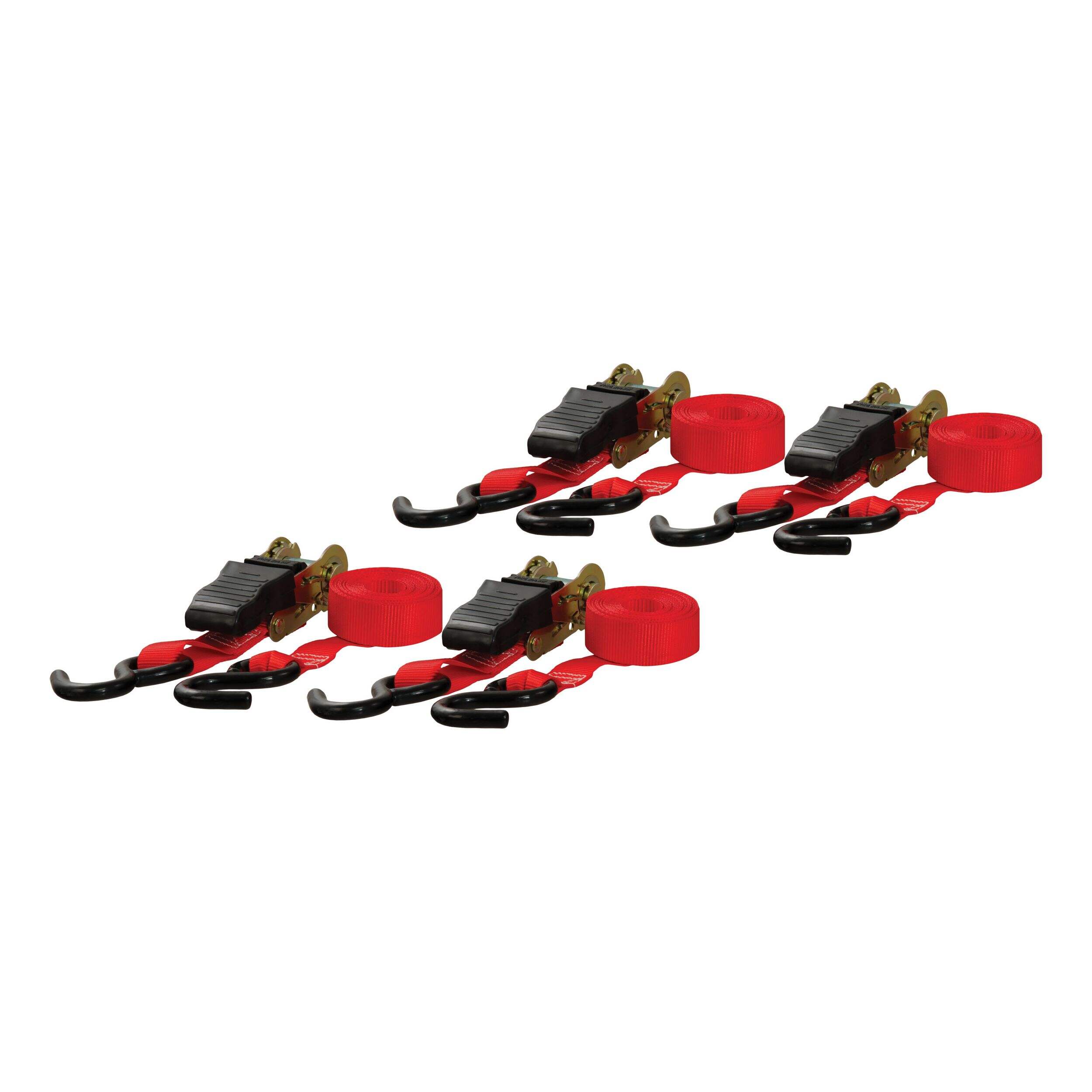 CURT 16-ft Red Cargo Straps with S-Hooks (500-lb, 4-pk)
