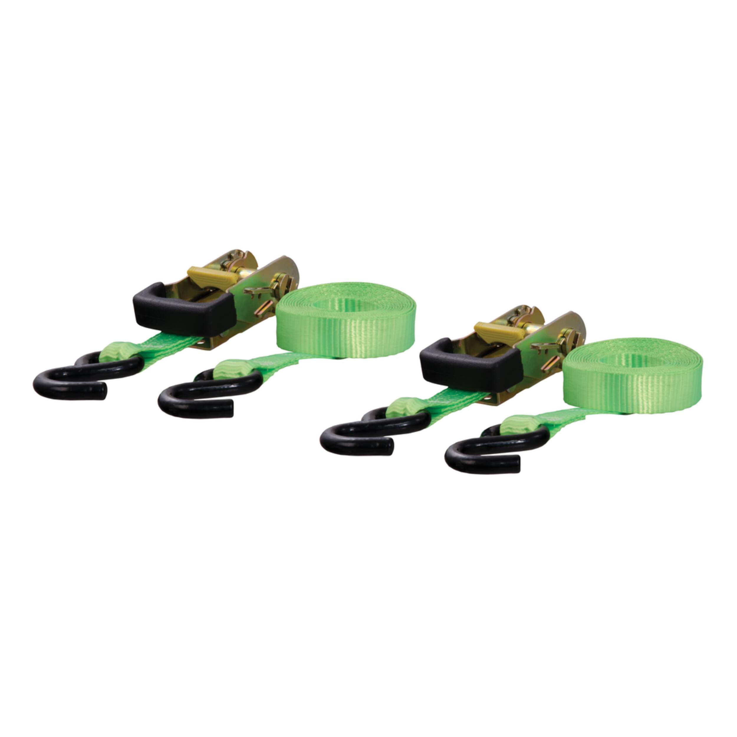 CURT 16-ft Lime Green Cargo Straps with S-Hooks (1,100-lb, 2-pk)