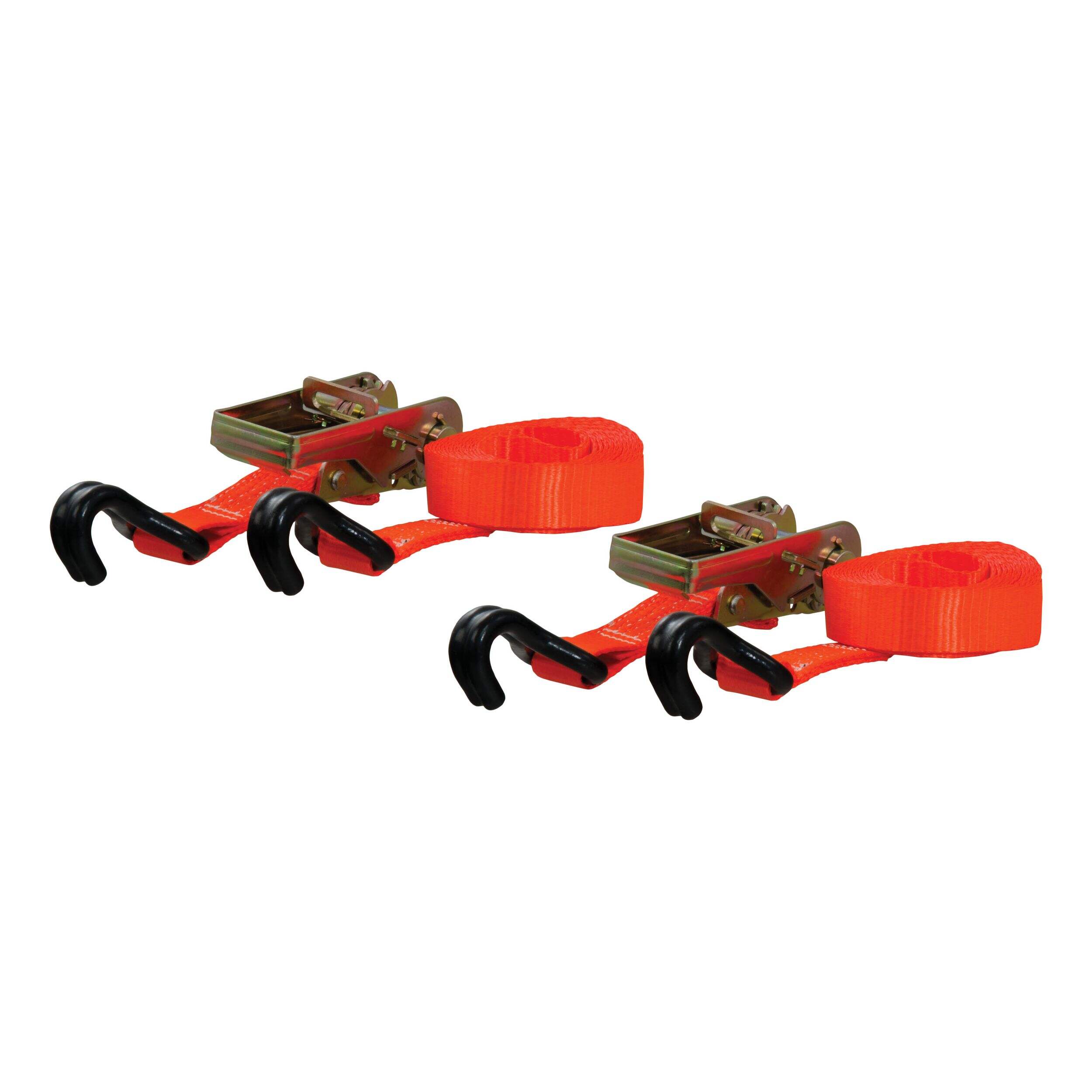 CURT 16-ft Orange Cargo Straps with J-Hooks (1,100-lb, 2-pk)