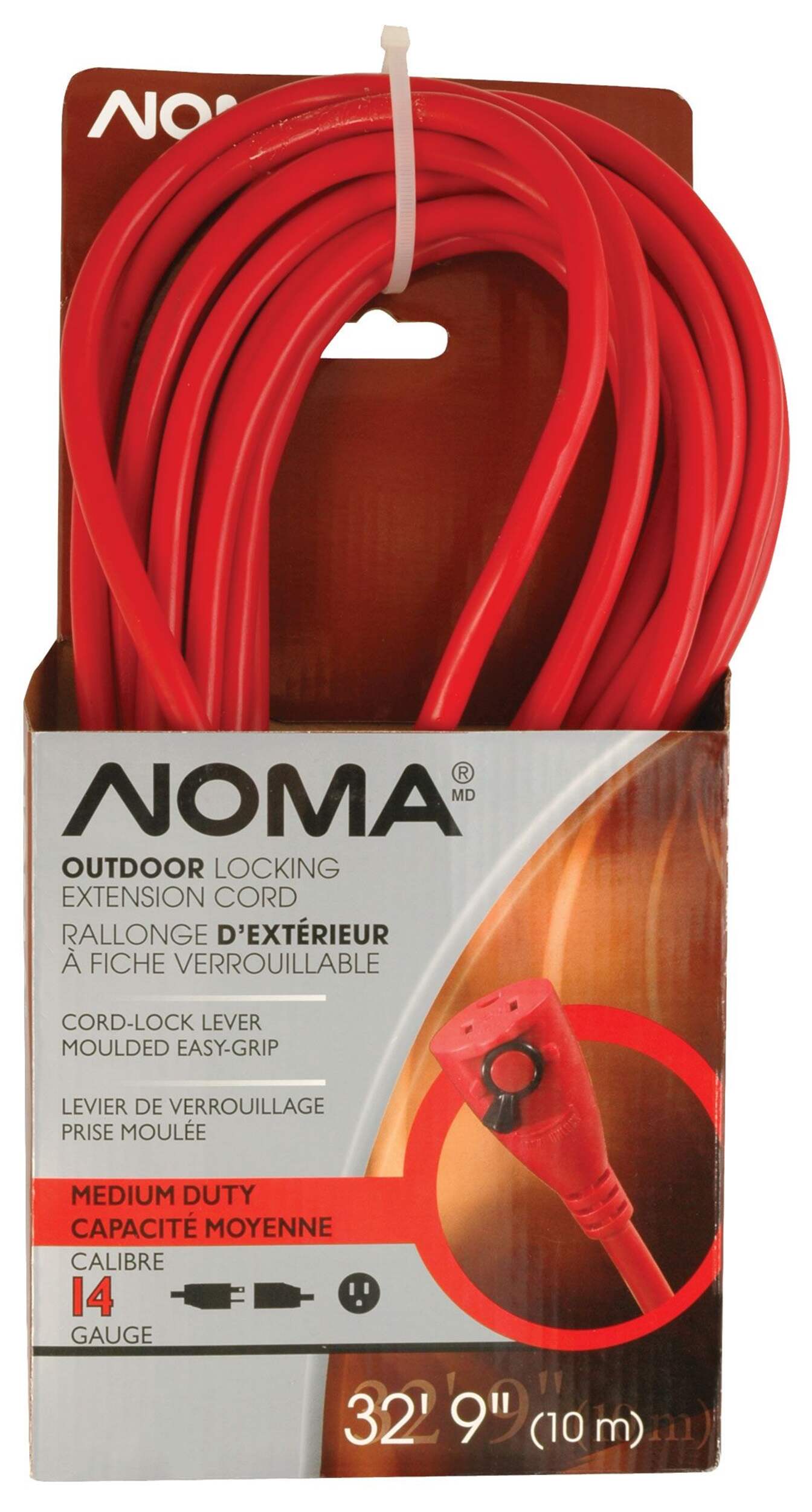 NOMA Single Outlet Locking Outdoor Extension Cord, 32-ft