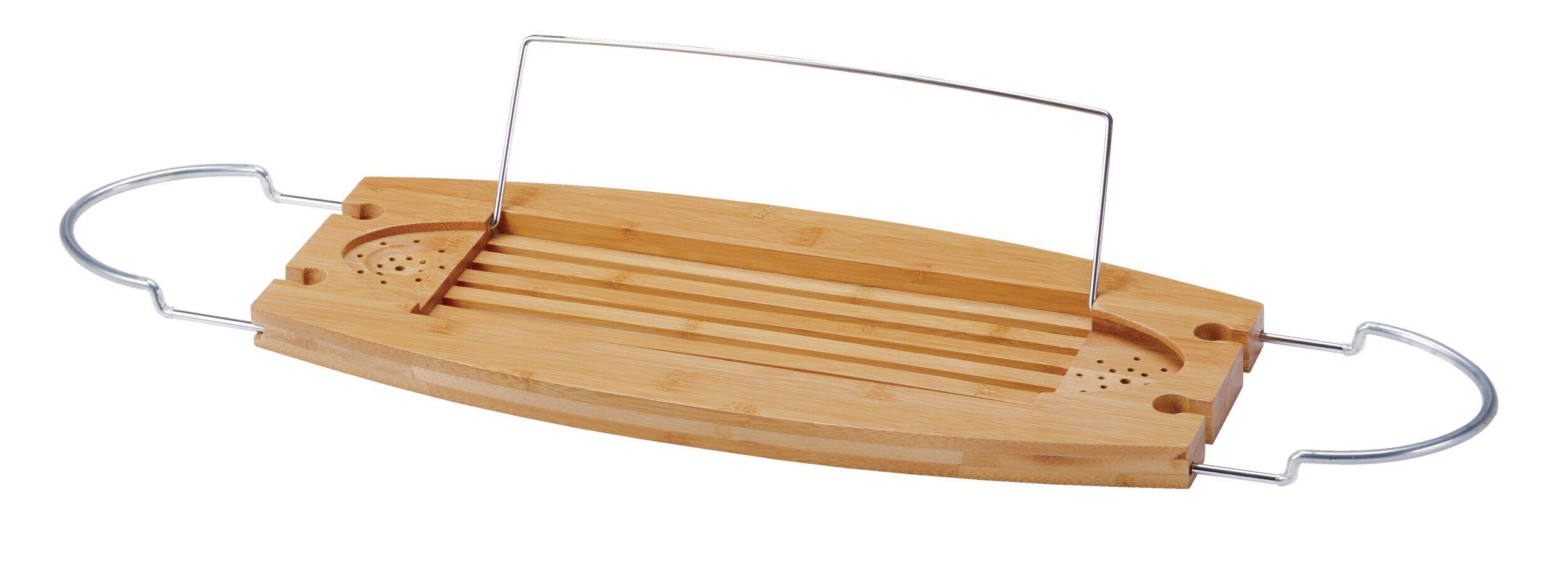 CANVAS Bamboo Rust-Resistant 2-Shelves Bath Caddy, with 2 Hooks