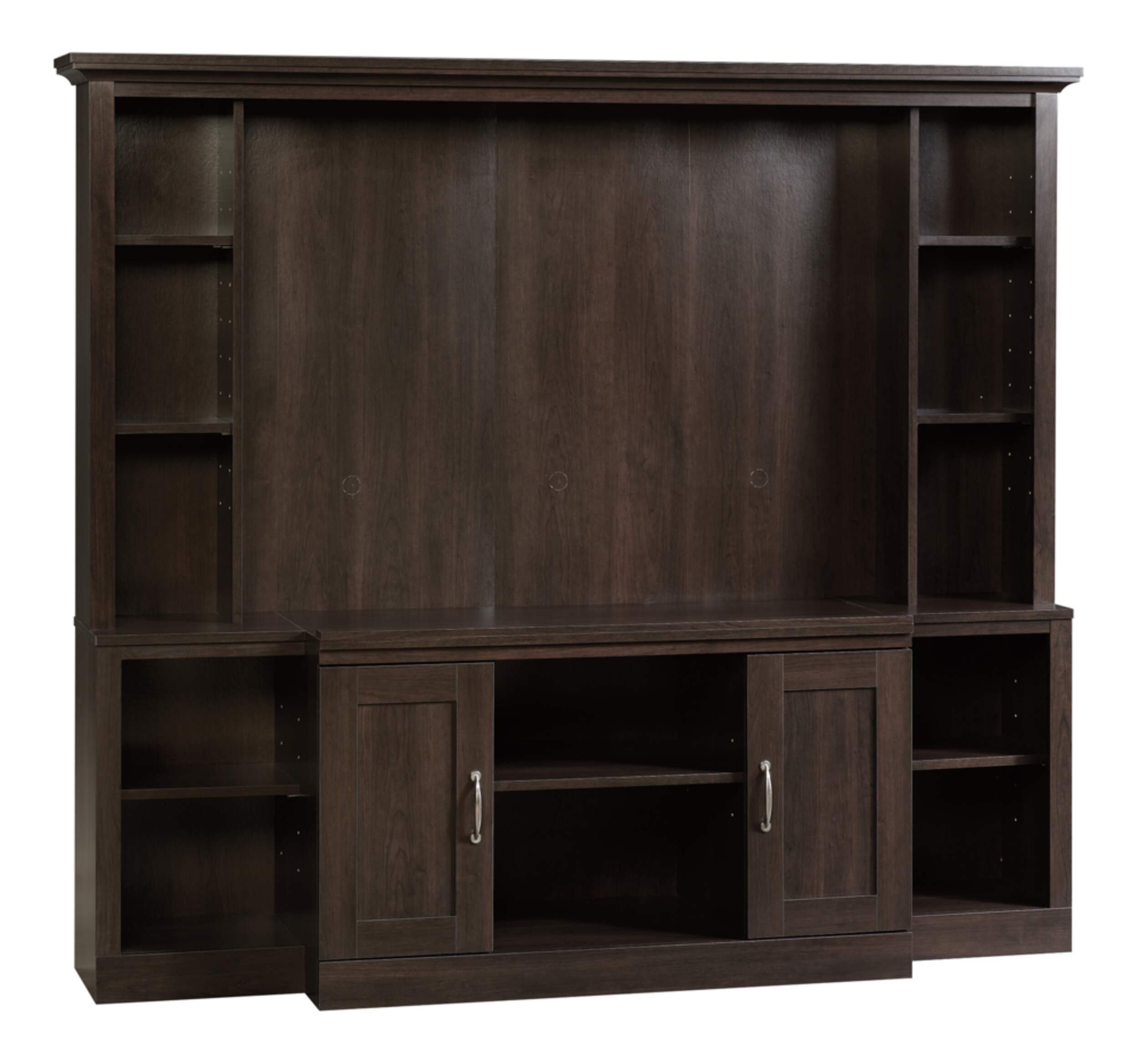 Sauder Home Theater TV Stand & Media Storage Cabinet Shelf Unit, Cinnamon Cherry Finish