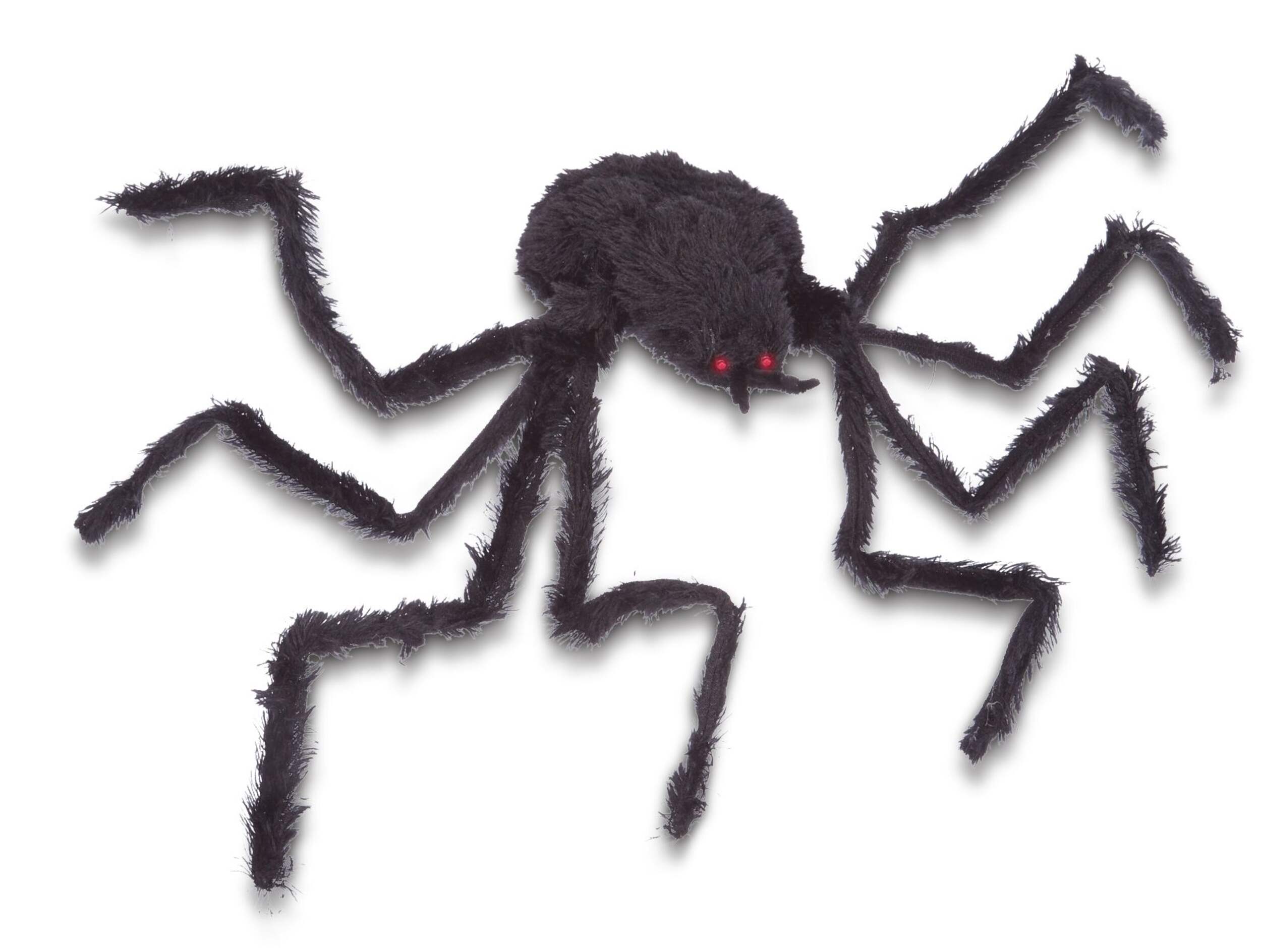 For Living Animated Spider with Moving Legs, LED Lights, Sound for Halloween, Black, 4-ft