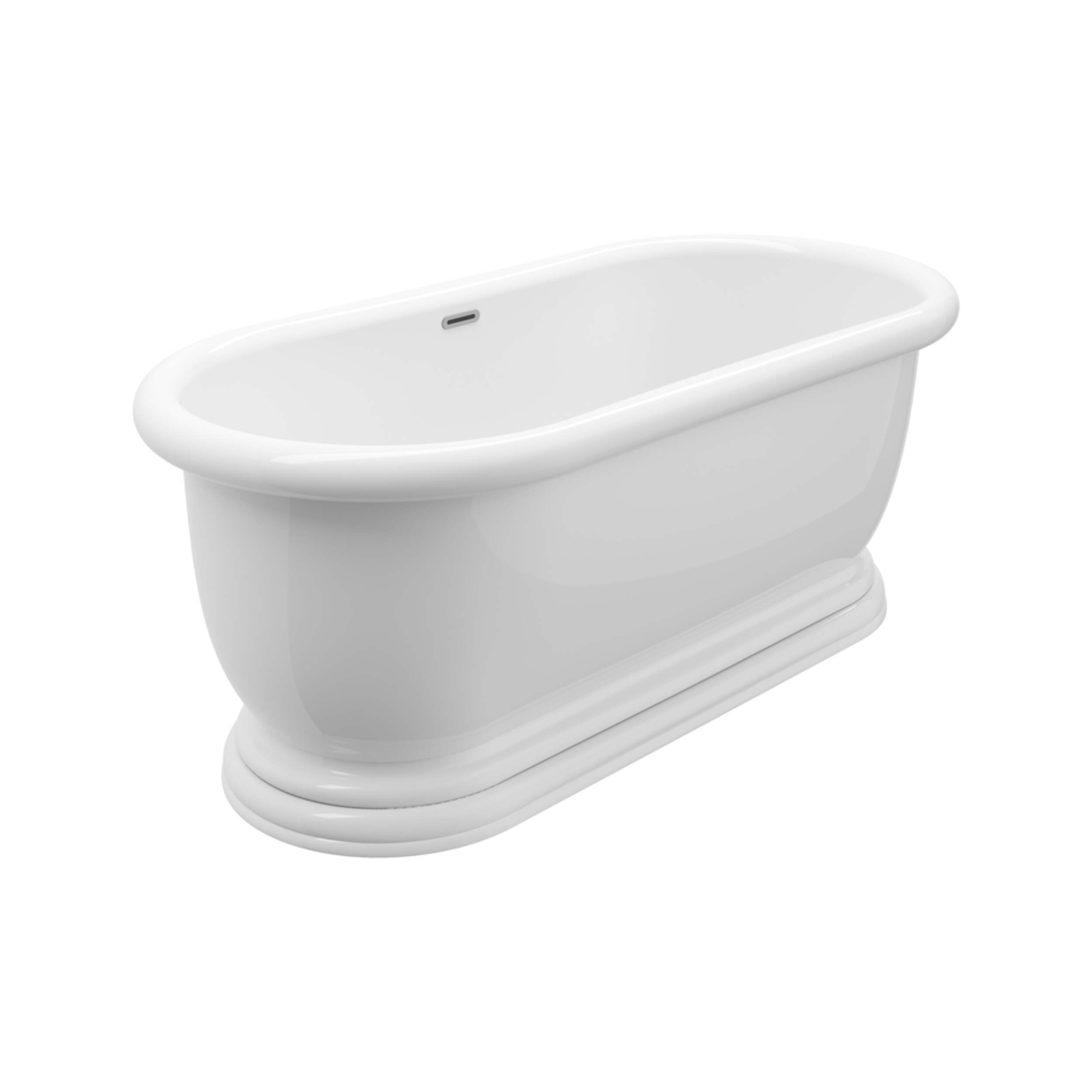 A&E Bath Ellie No Faucet Acrylic Freestanding Bathtub with Adjustable Feet, White, 69-in