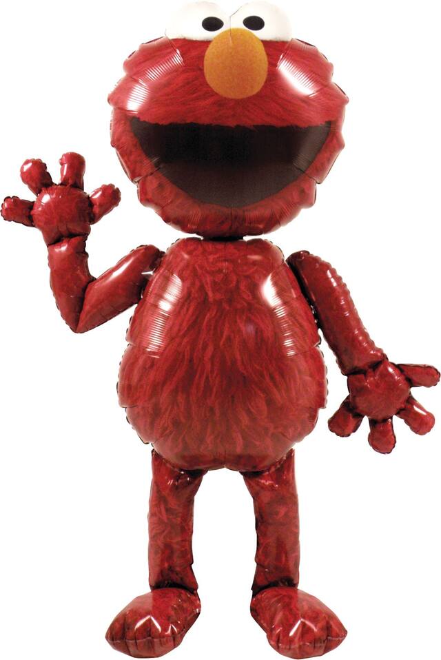 Sesame Street Elmo Satin Giant Gliding Air-Walker Foil Balloon, Red, 54-in, Helium Inflation & Ribbon Included for Birthday Party
