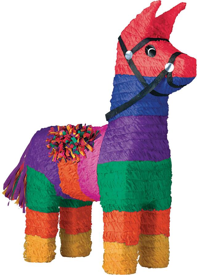 Donkey Pinata Hanging Decoration, Multi-Coloured, 27-in, Holds 2lb of Pinata Filler, for Birthday/Fiesta Parties