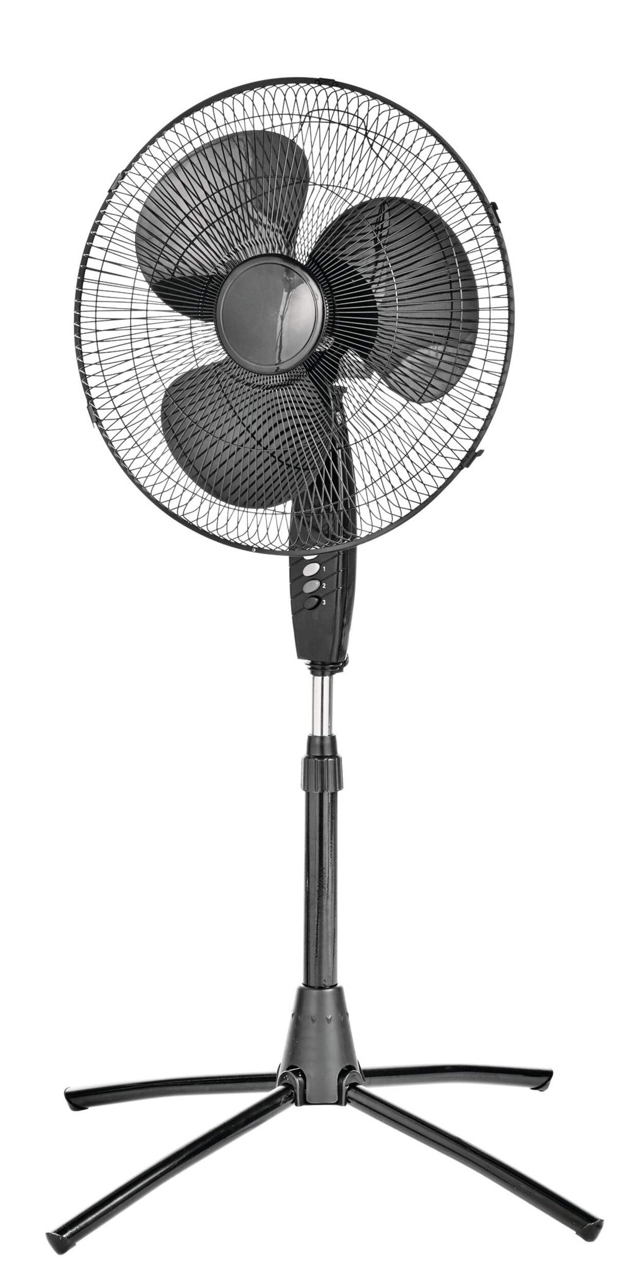 For Living Tilt-Head Oscillating Pedestal/Stand Fan with Adjustable Height, 3-Speed, Black, 18-in