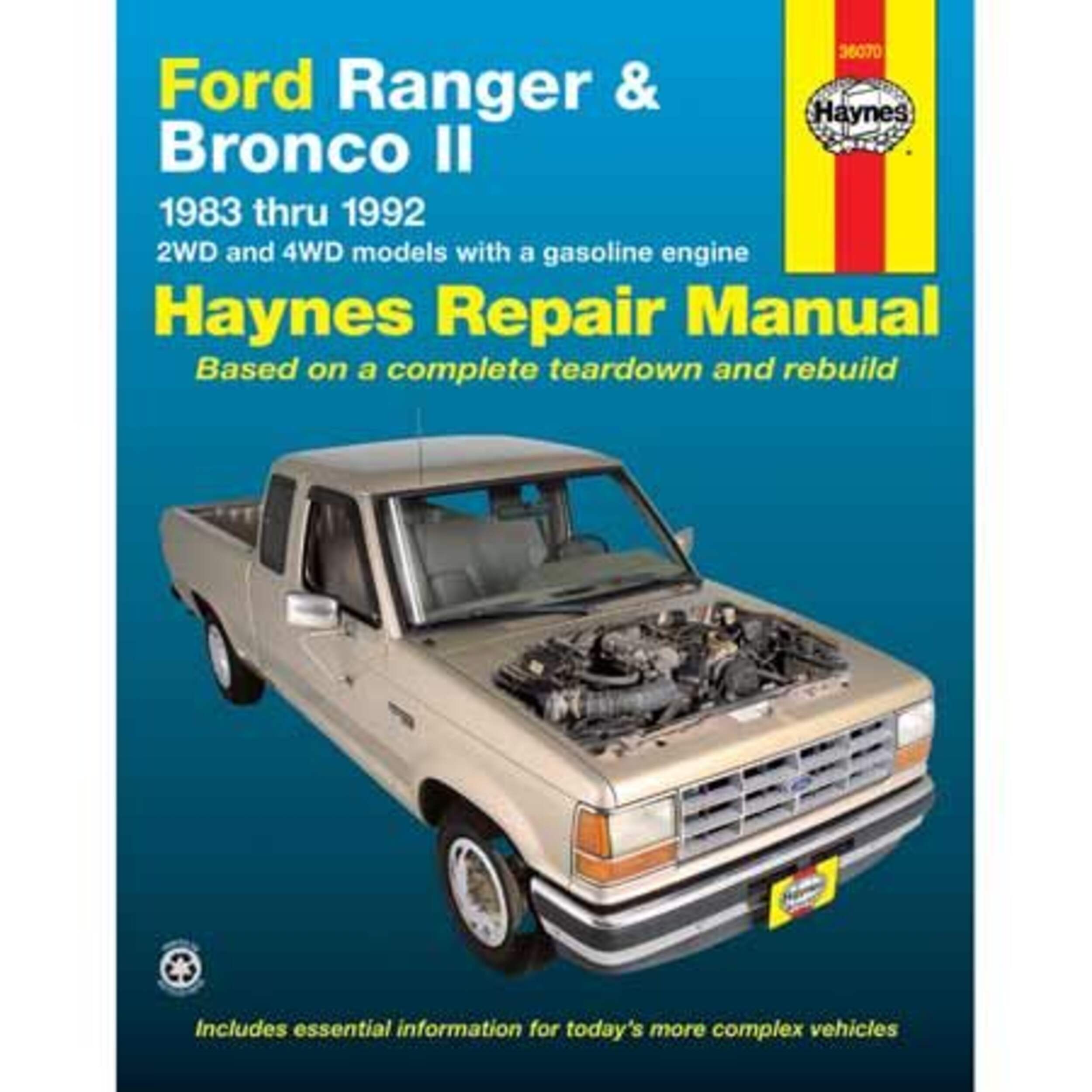 Ford Ranger & Bronco II 1983 thru 1992 Haynes Repair Manual, 36070