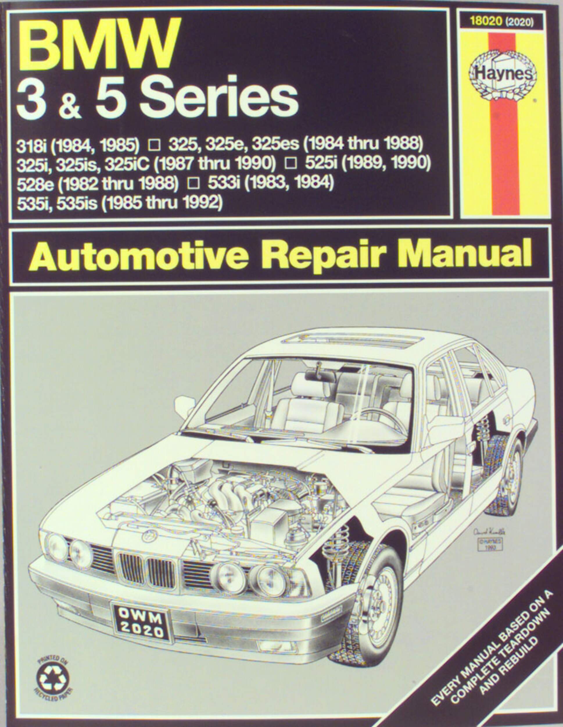 BMW 3 & 5 Series Haynes Repair Manual, 18020