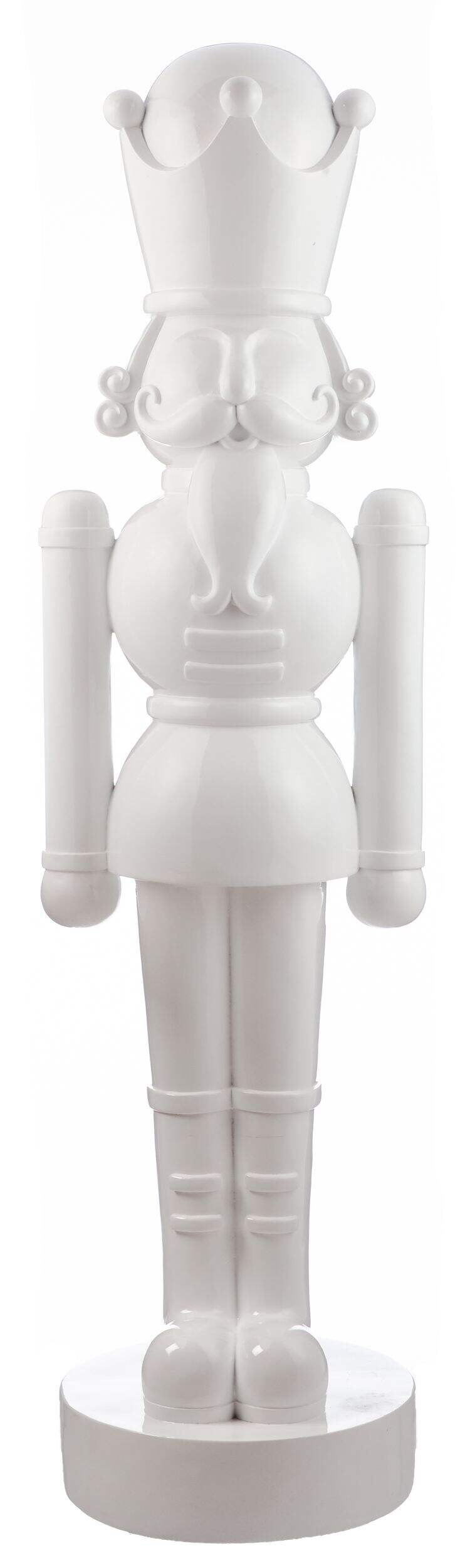 For Living Resin Christmas Nutcracker Soldier DÃÂ©cor, White, 5-ft