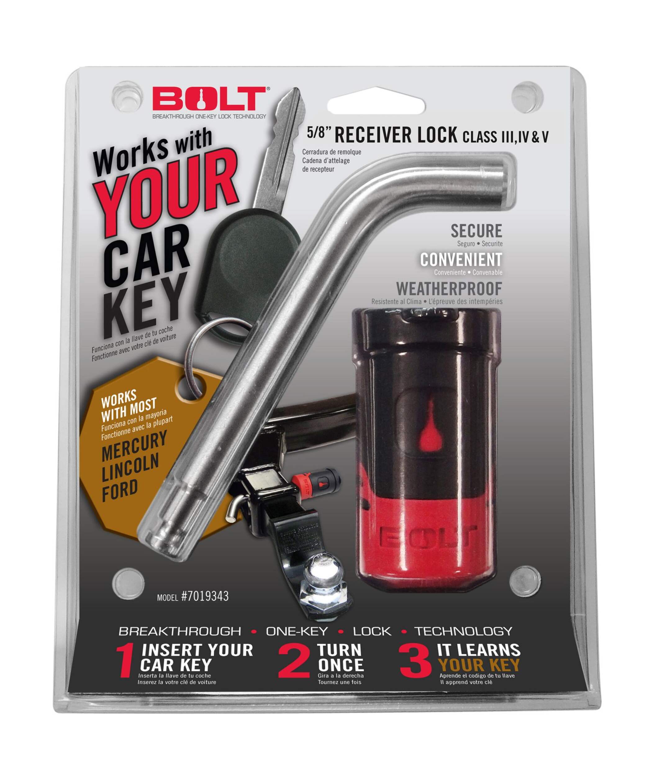 BOLT 5/8-in Receiver Lock, Ford