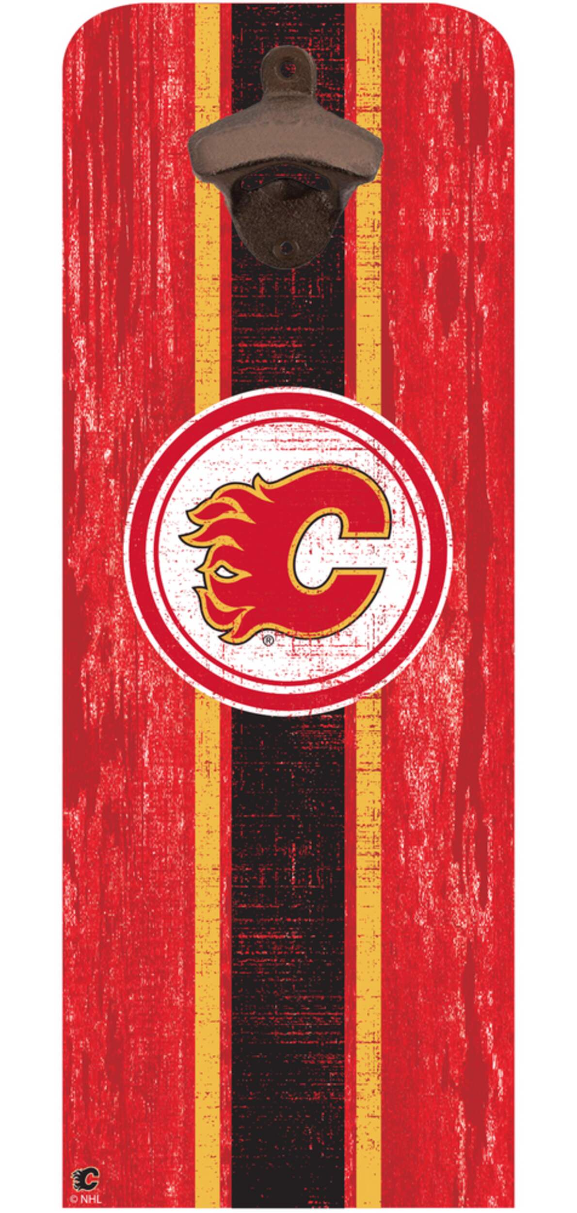NHL Calgary Flames Hockey Wall Mounted Magnetic Bottle Cap Opener