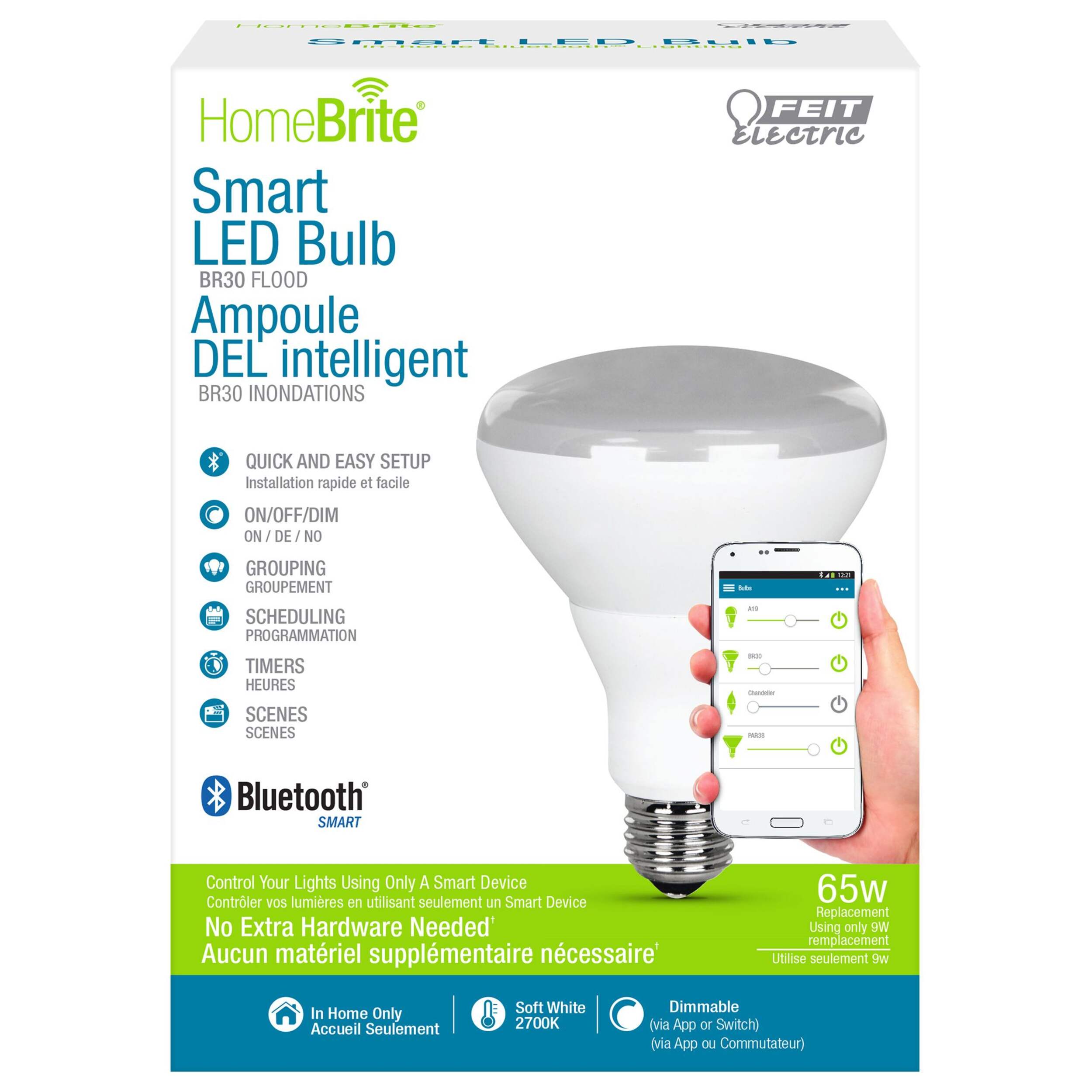 Feit Electric HomeBrite BR30 LED Smart Light Bulb, 65W