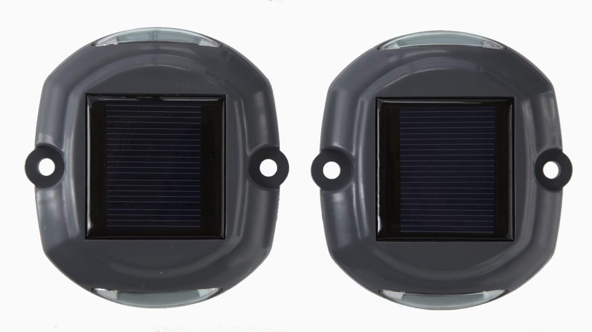 Dock Edge Wireless Solar LED Dock Lights, Waterproof, 2-Pack, Grey