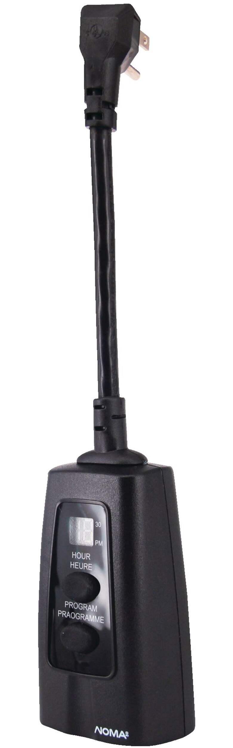 NOMA Outdoor Timer, 1 Grounded Outlet, Black