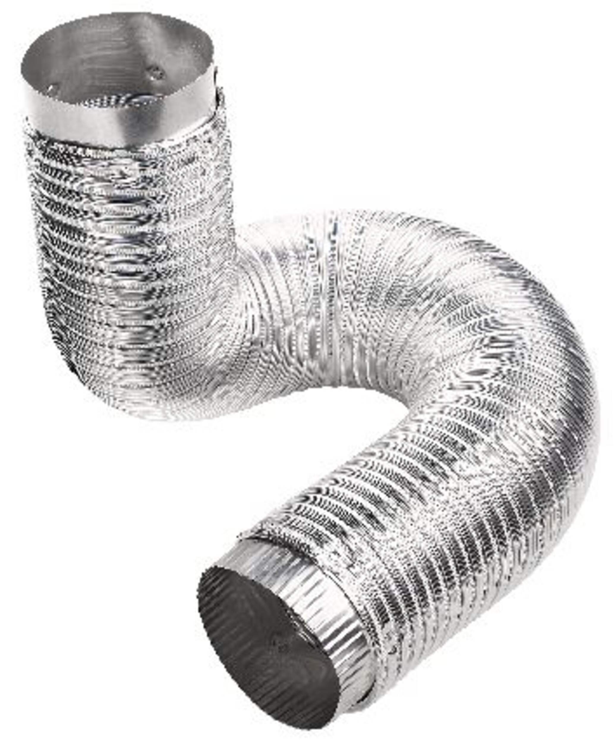 Dundas Jafine MFX46C2XZW Flexible Aluminum Semi Rigid Dryer Duct with Collars, 4-in x 6-ft