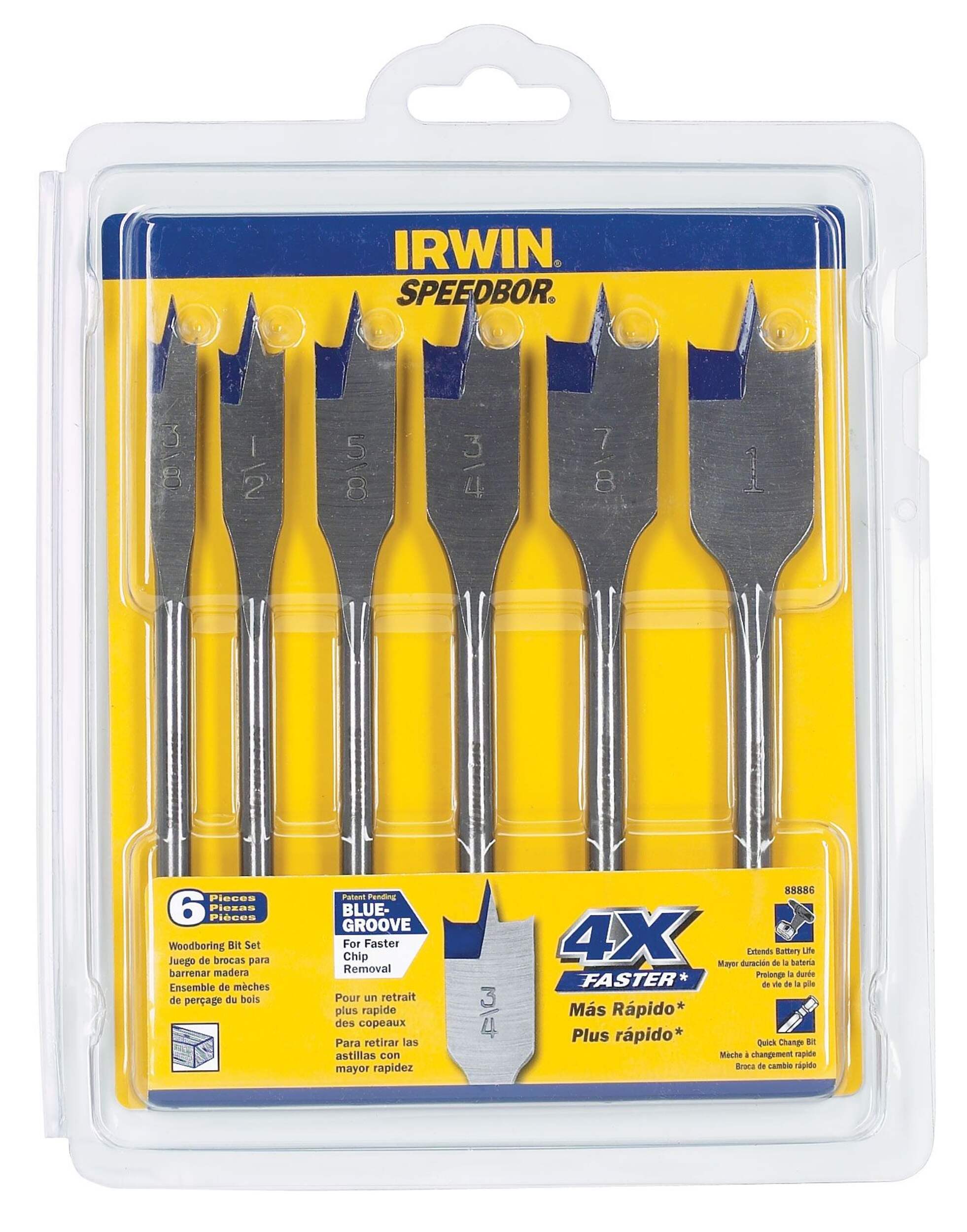IRWIN 6-piece Speedbor Spade Bit Set