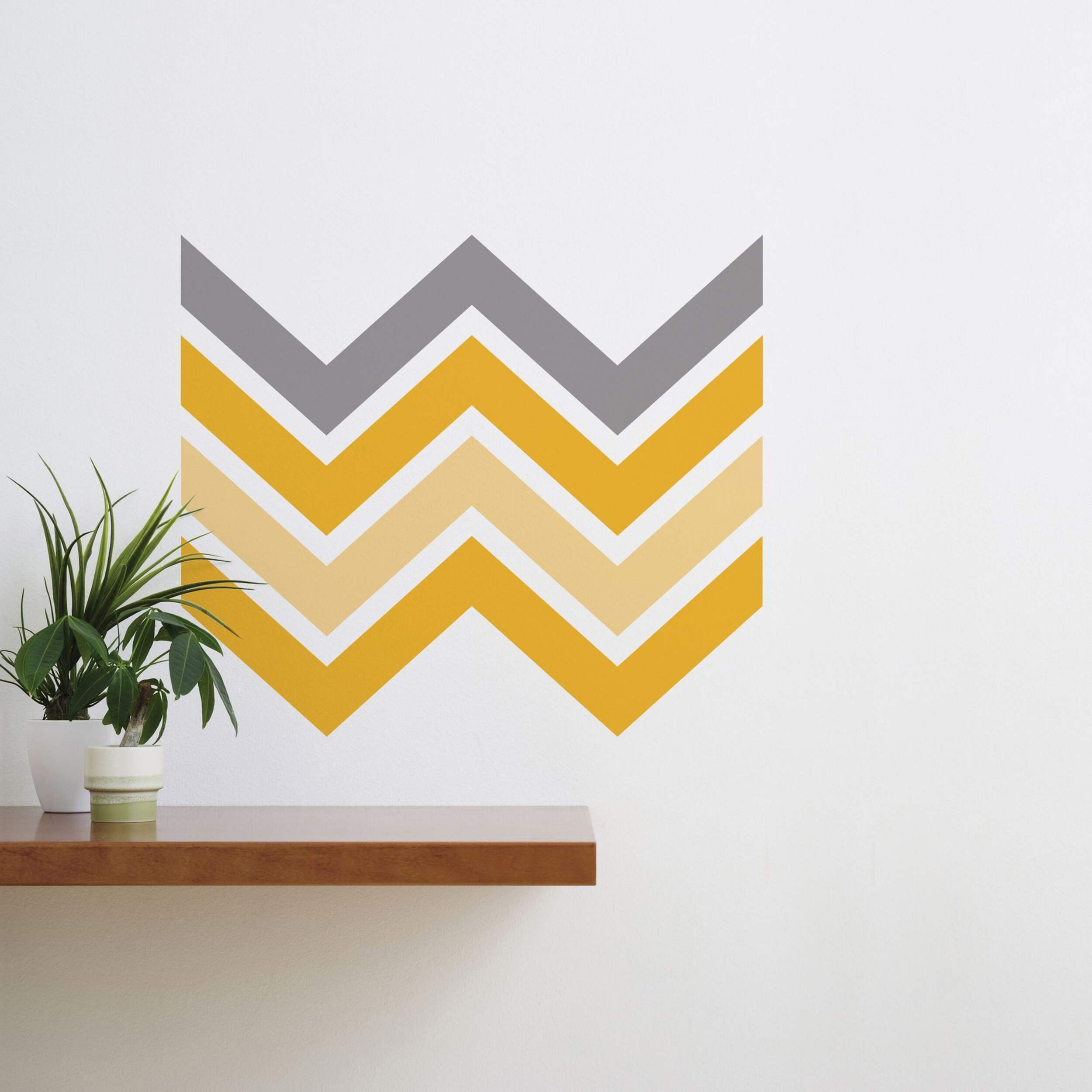 CANVAS Wall Decal, Yellow Chevron