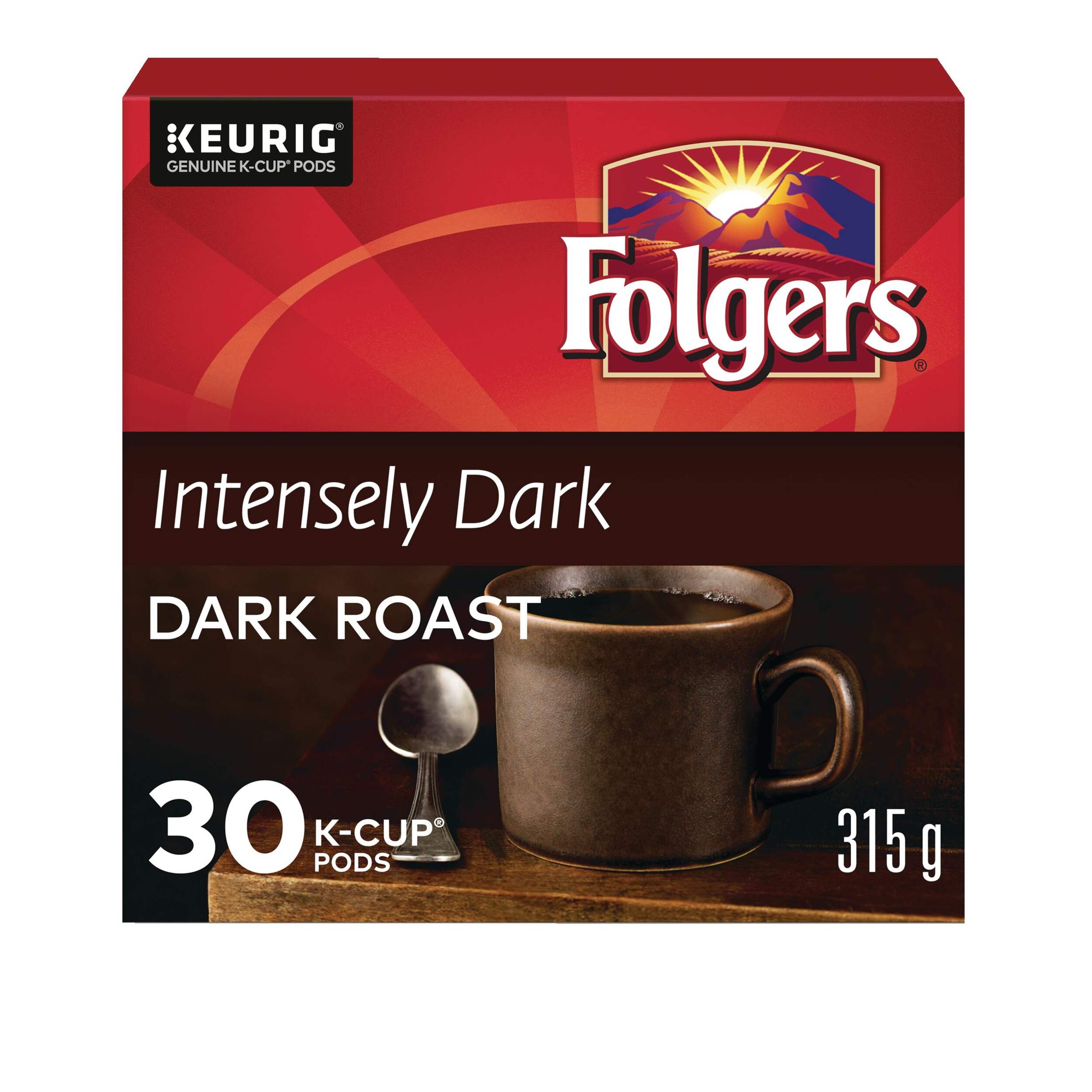 Keurig Folgers Intensely Dark Roast K-CupÃÂ® Coffee Pods, 315-g, 30-pk