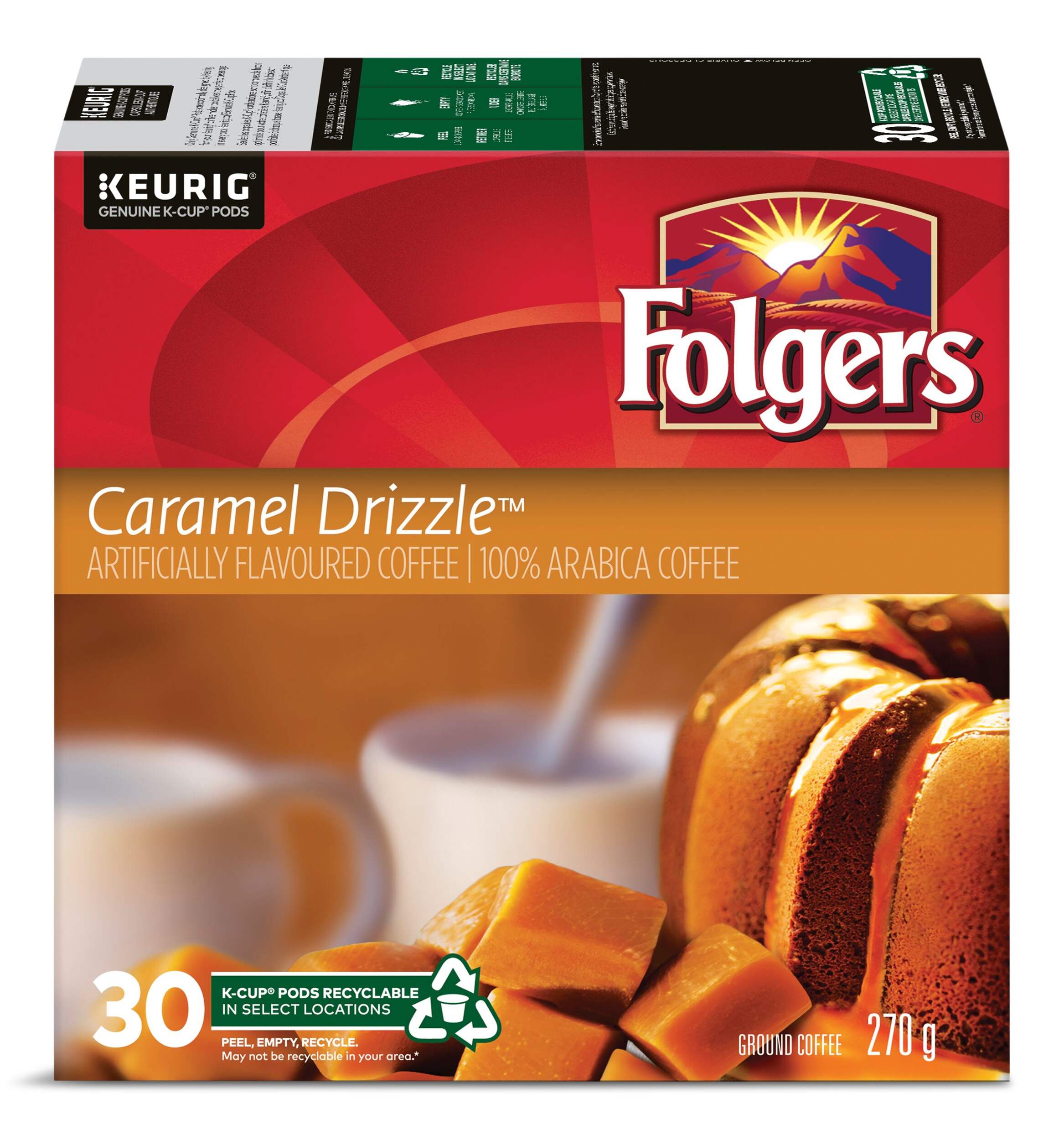 Keurig Folgers Caramel Drizzle K-CupÃÂ® Coffee Pods, 270-g, 30-pk