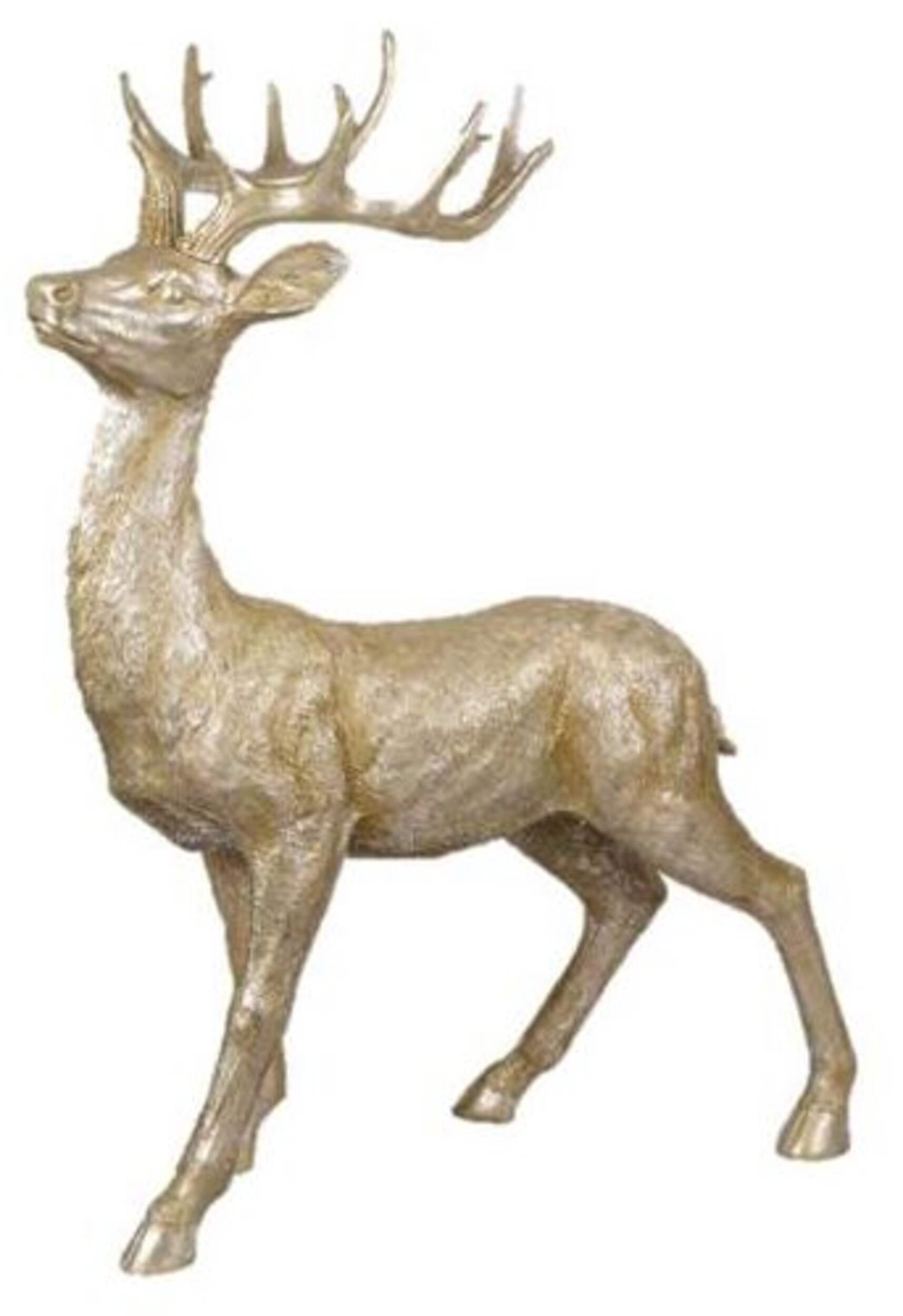 For Living Hand-Sculpted Christmas Deer DÃÂ©cor, Gold, 50-in