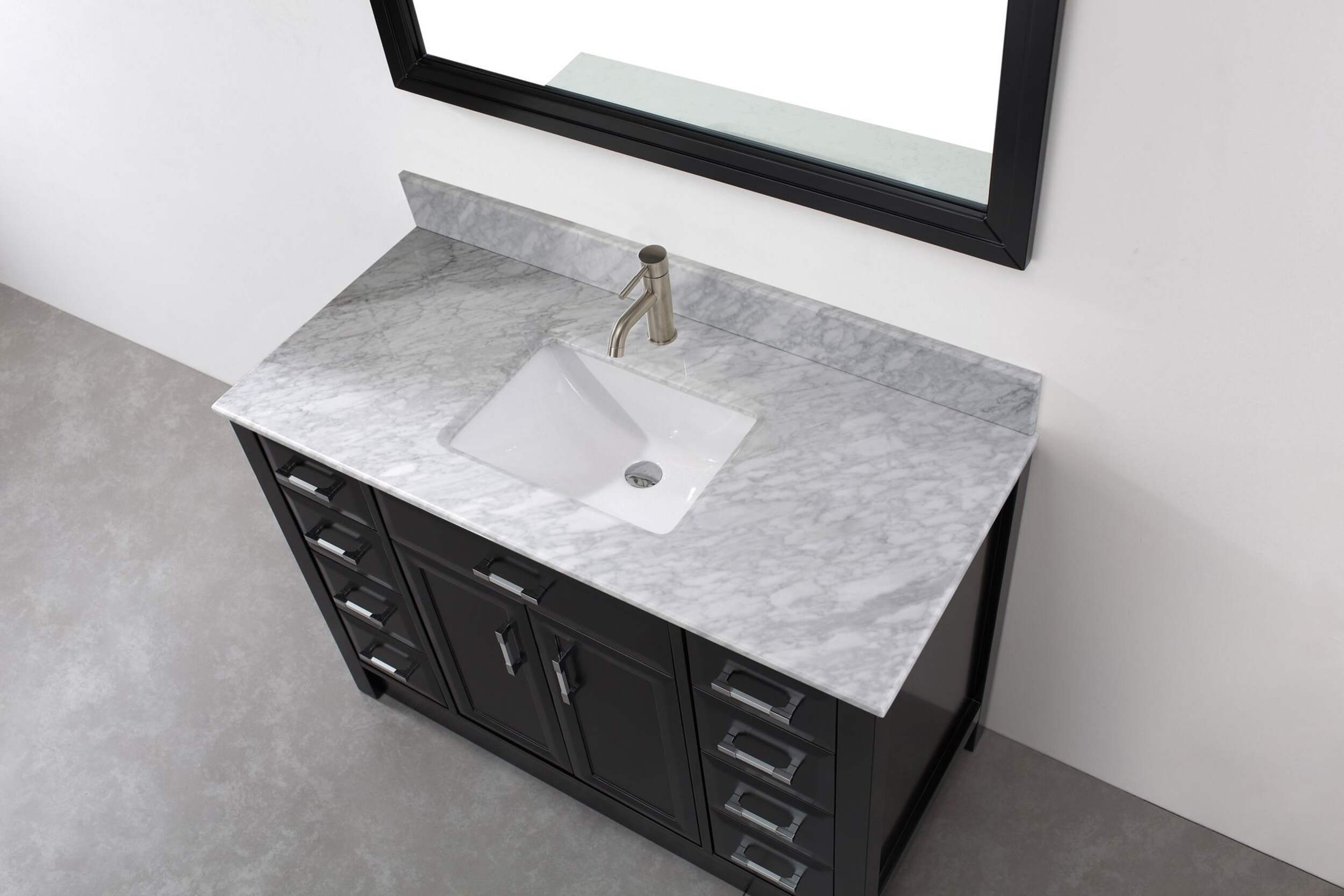 Urban Bathe Callan Bathroom Vanity with Natural Marble Top, Espresso/Carrera, 48-in