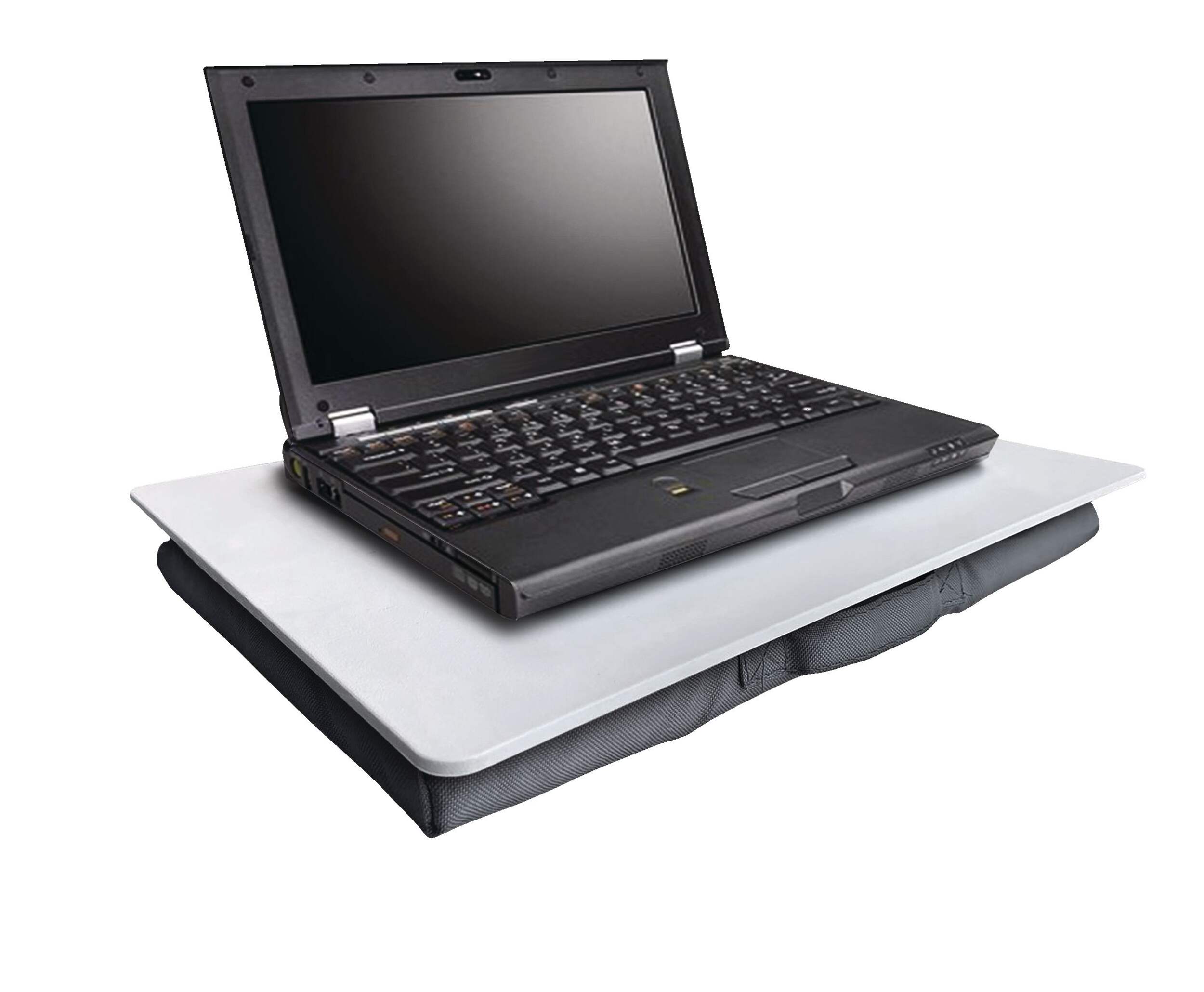 For Living Portable Padded Lap Desk, Fits Laptops Up To 16-in, Grey