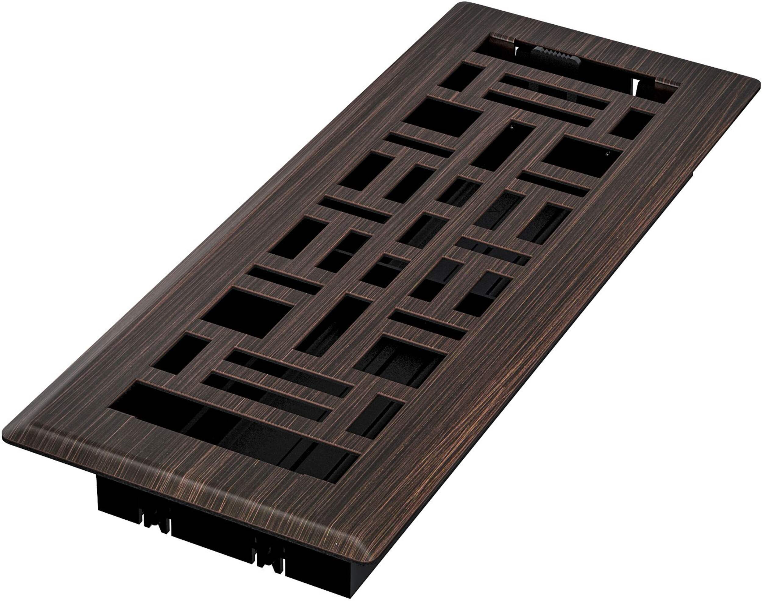 Imperial Arts & Crafts Decorative Steel Floor Register, Adjustable, Oil Rubbed Bronze, 3 x 10-in