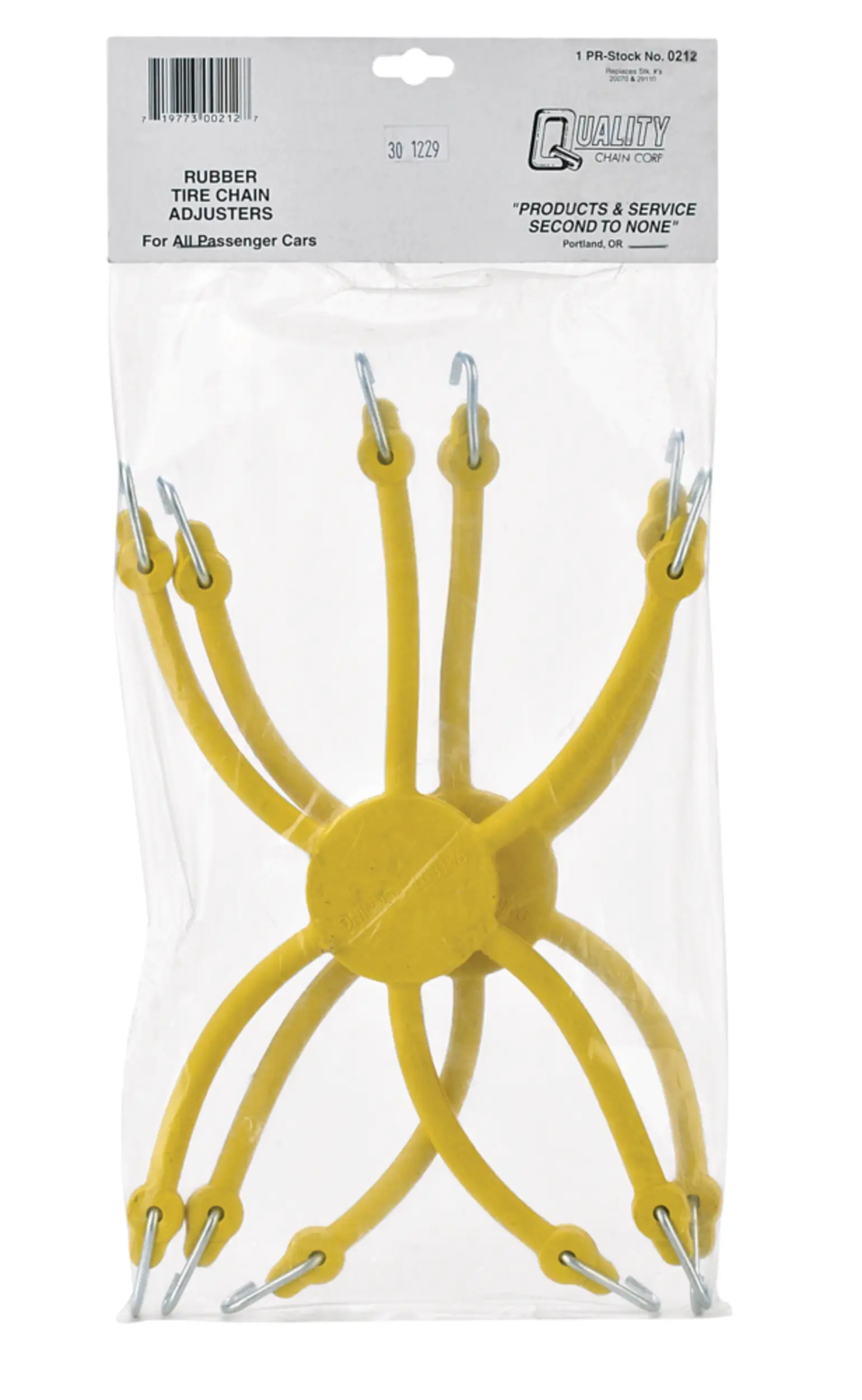 Quality Chain 6-Arm Rubber Spider Tensioner/Bungee Adjuster, 2-pk, Yellow