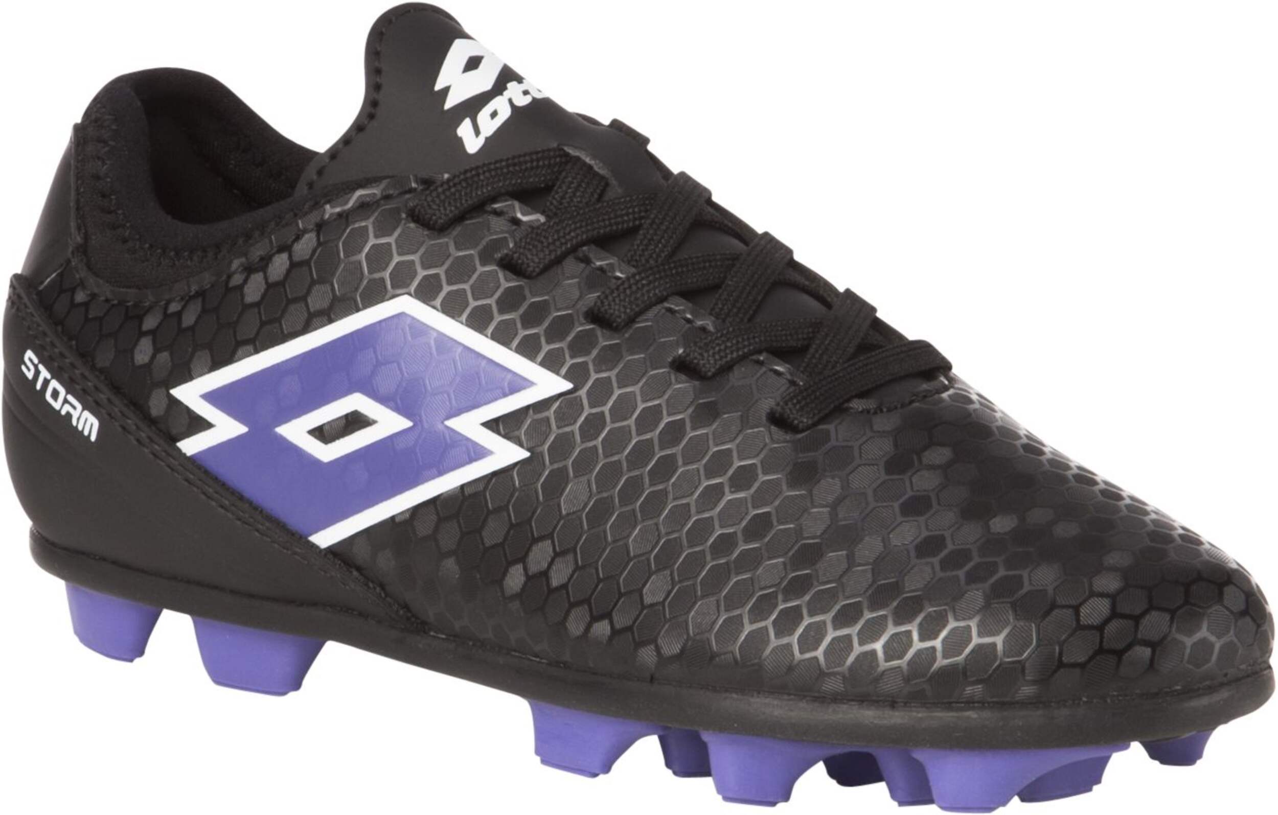 Lotto Storm Kids' Firm Ground Soccer Cleats/Shoes, Black/Purple, Assorted Sizes