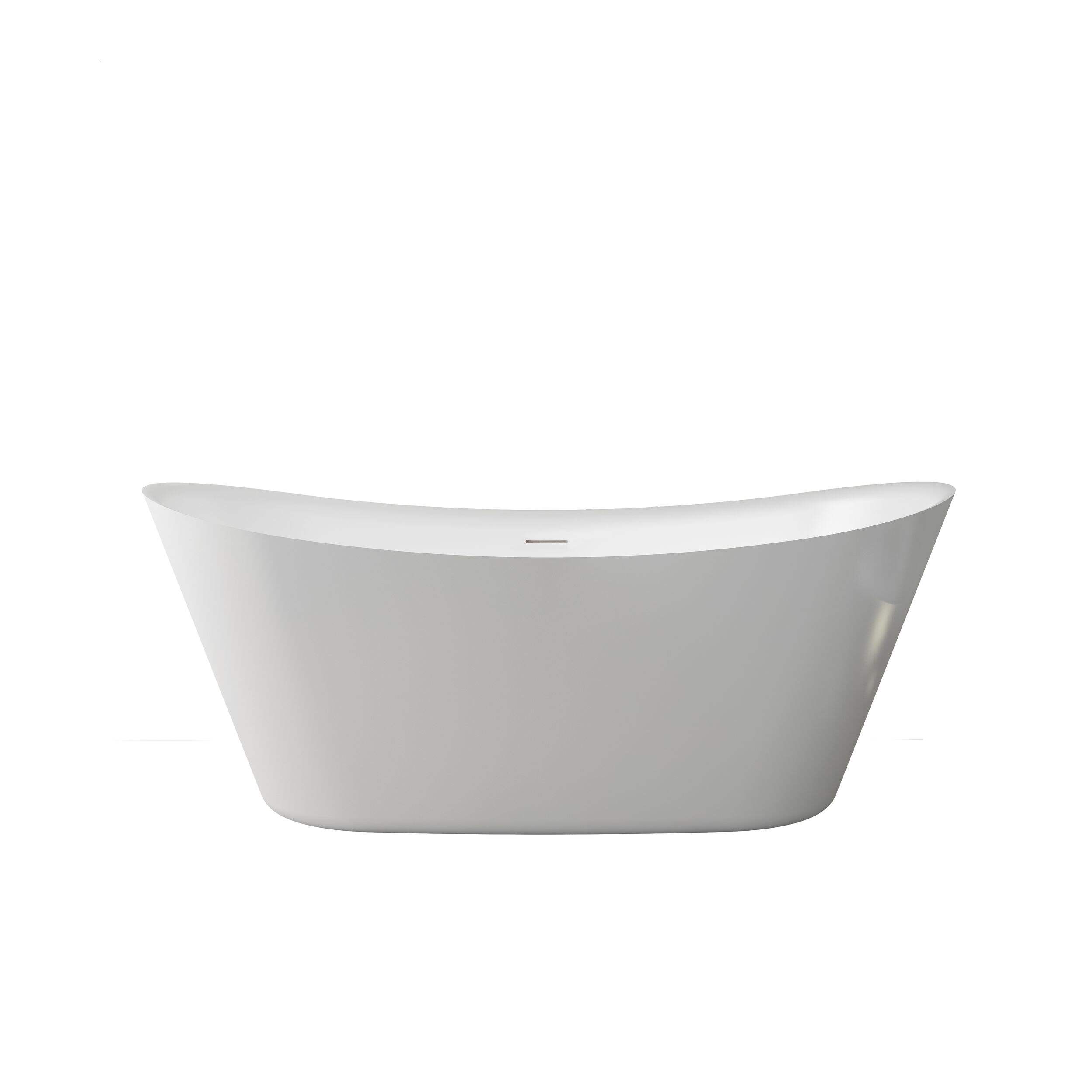 A&E Bath Logan Acrylic Freestanding Bathtub with Adjustable Feet, White, 67-in
