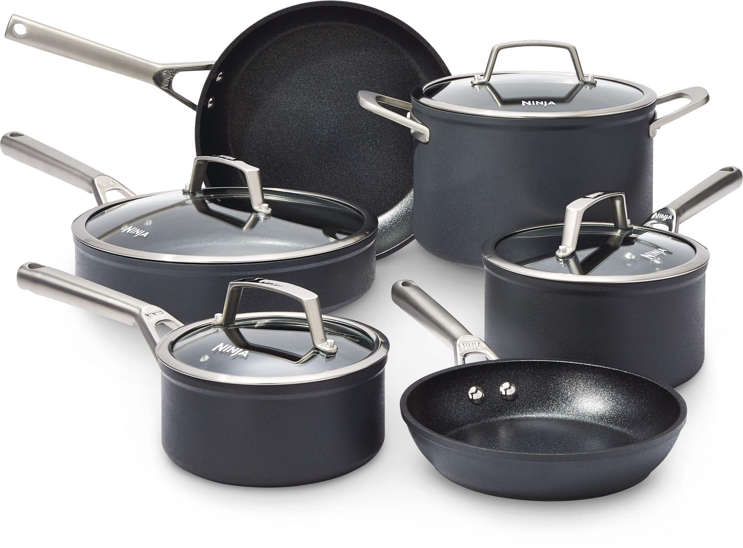 Ninjaâ�NeverStickâ�Premium Cookware Set, 10-Piece, PFOA-Free, Black