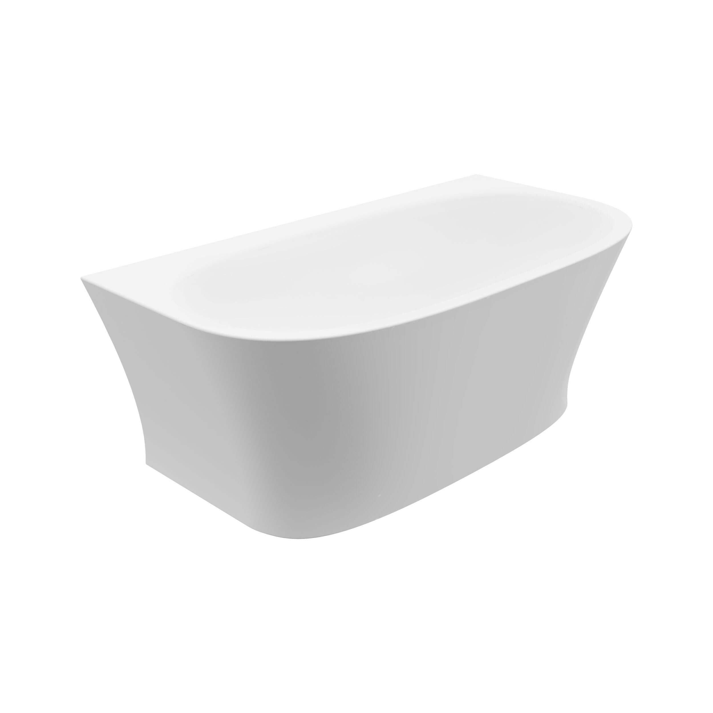 A&E Bath Fleur Acrylic Freestanding Wall Mount Bathtub with Adjustable Feet, White, 67-in