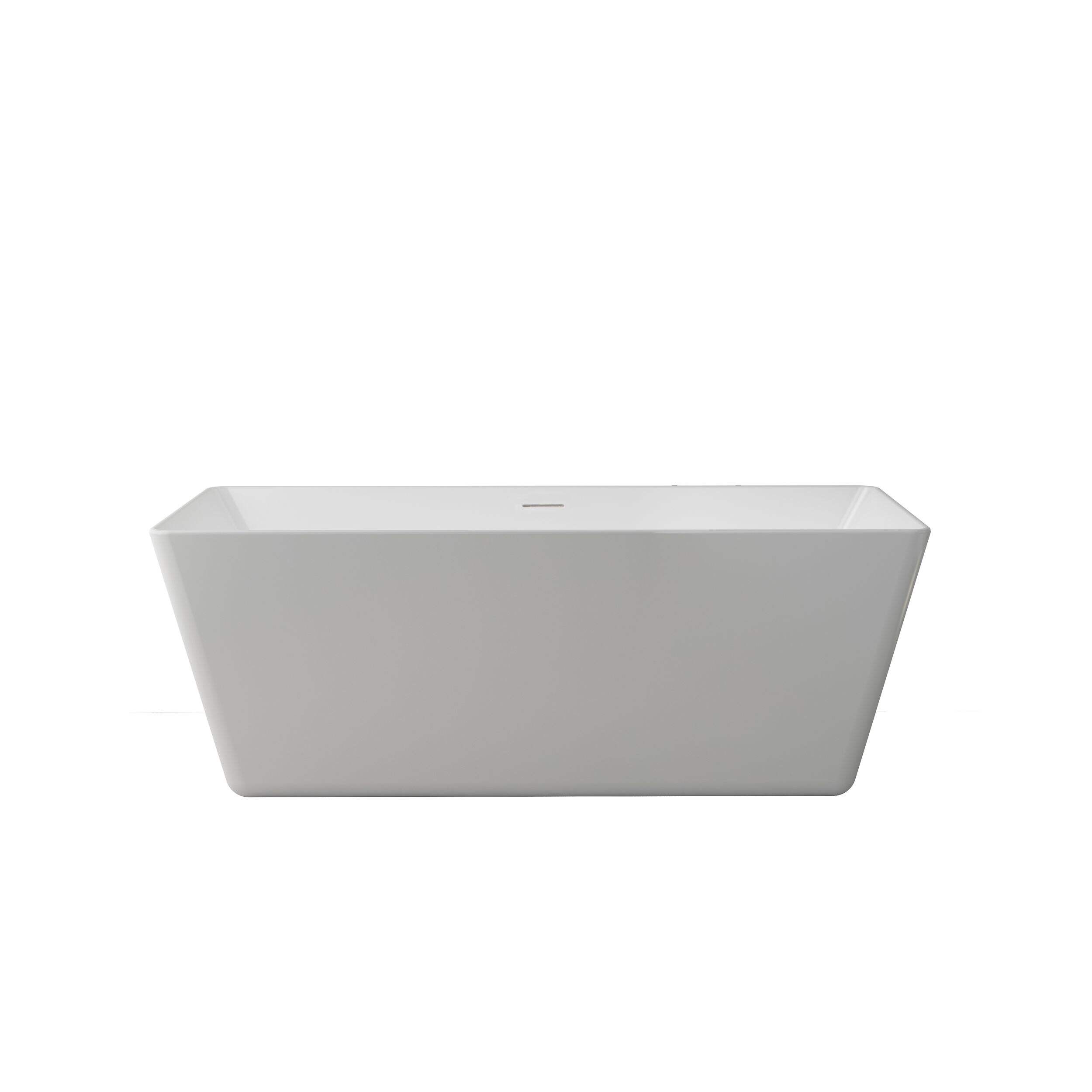 A&E Bath Lorcan Acrylic Freestanding Bathtub with Adjustable Feet, White, 67-in