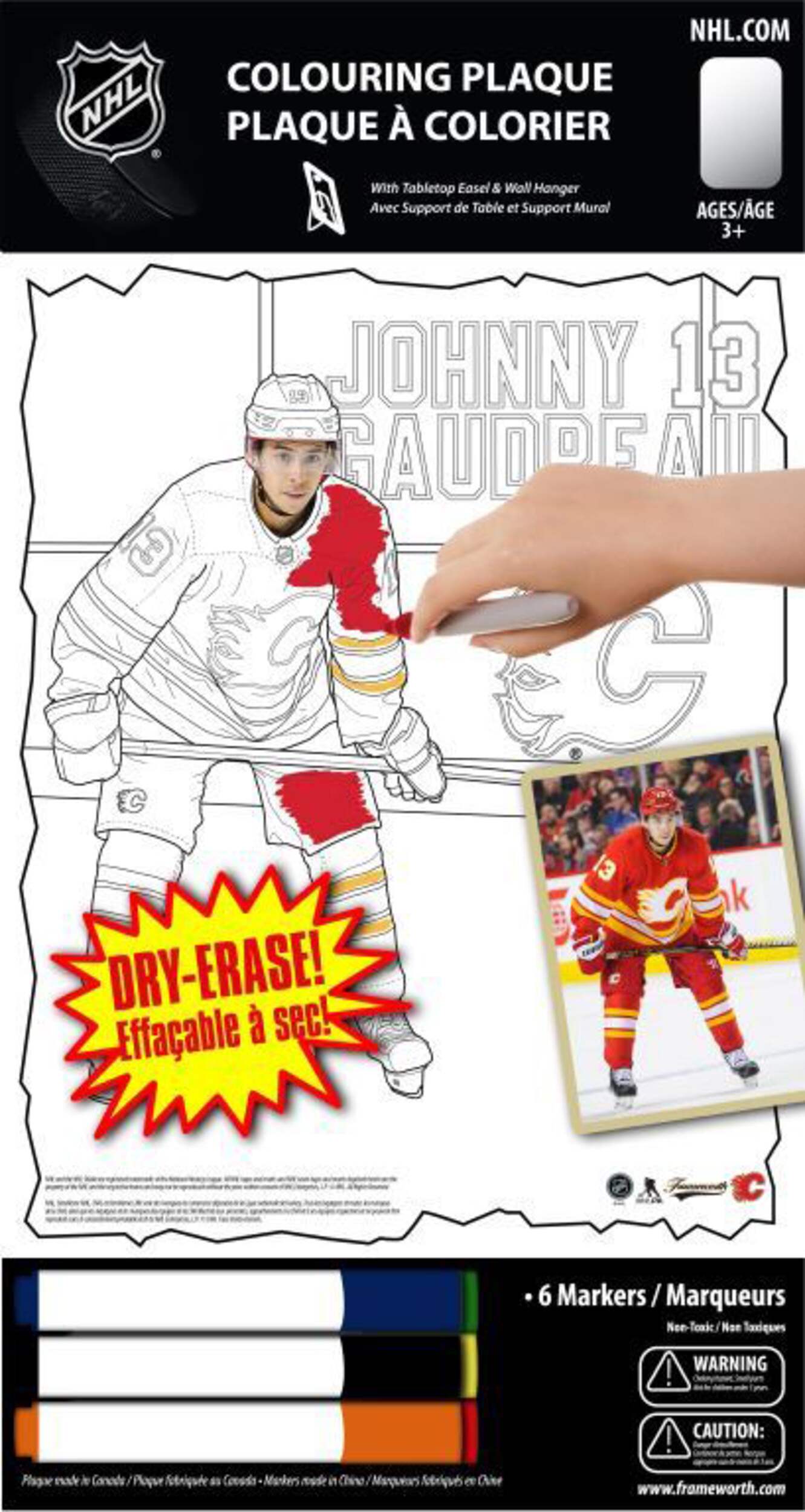 NHL Calgary Flames Player Colouring Plaque