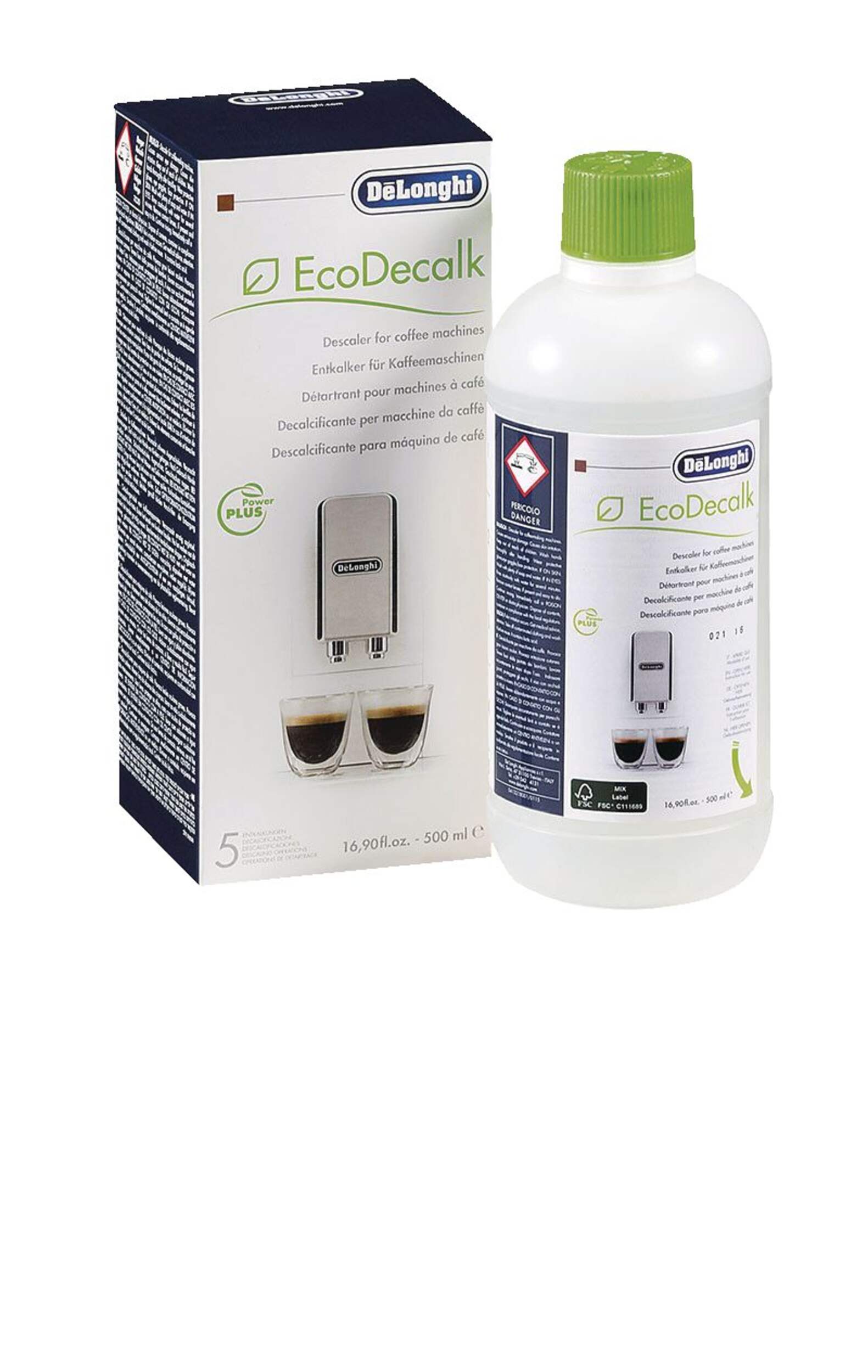 DeLonghi Universal Eco-Friendly Descaling Solution For Coffee & Espresso Machines, 500mL