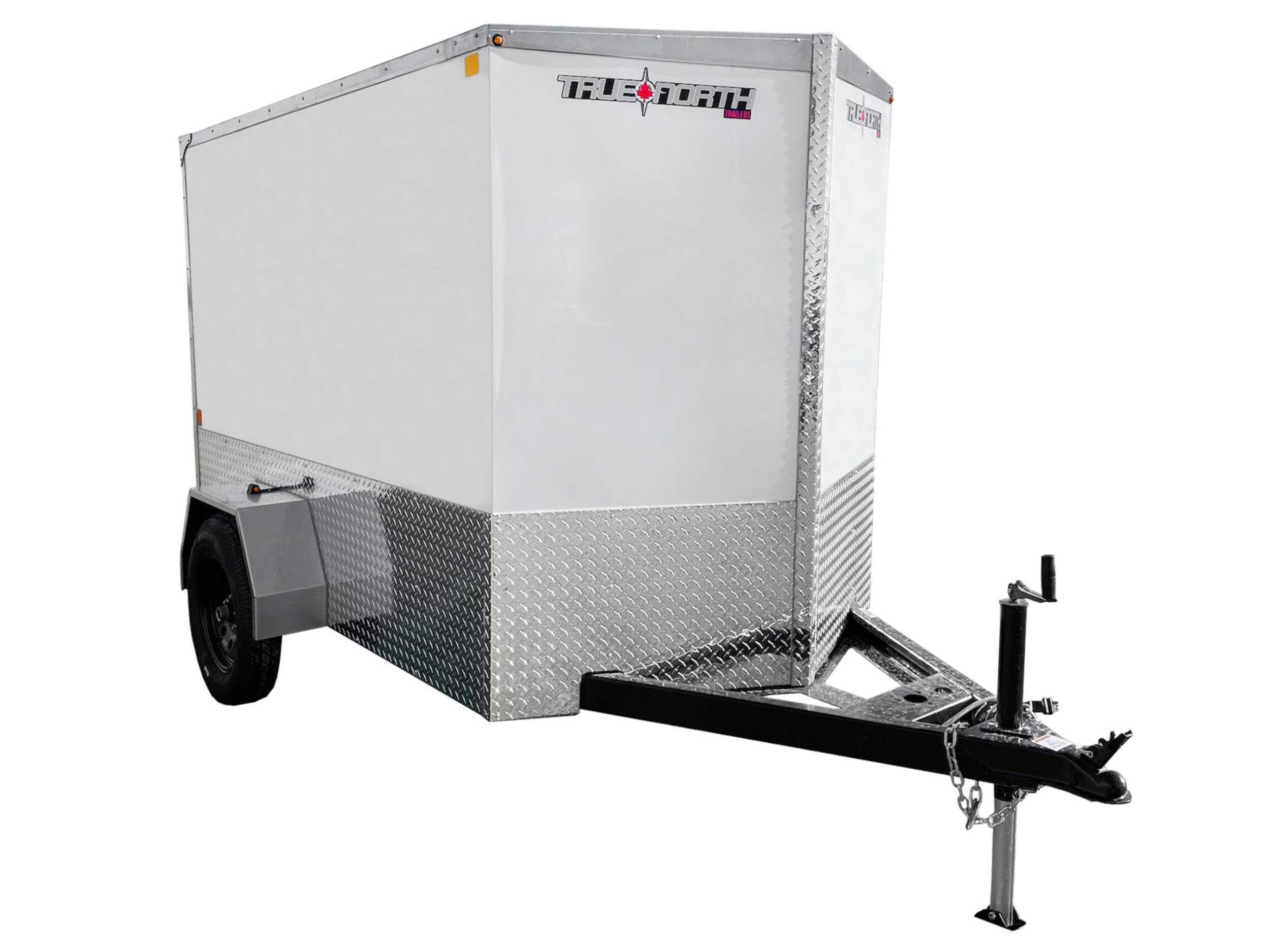 True North 5 x 8-ft Enclosed Trailer with Ramp Door, White