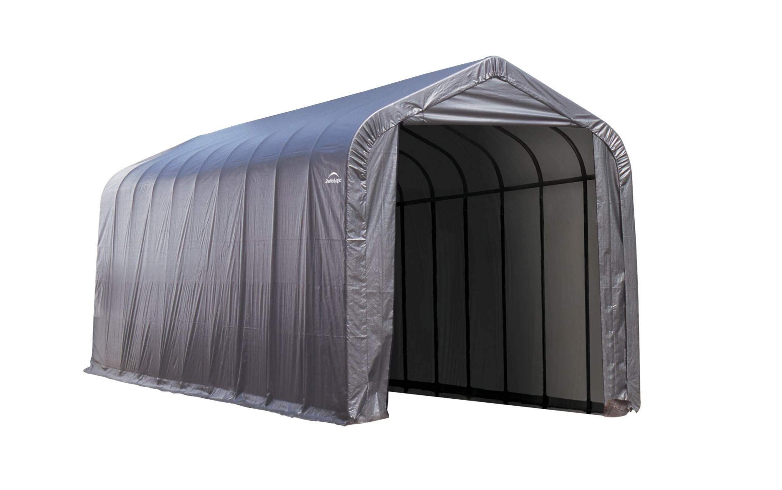ShelterLogic ShelterCoatÃ¢Â?Peak Style Auto Shelter, Grey, 14-ft x 40-ft x 16-ft