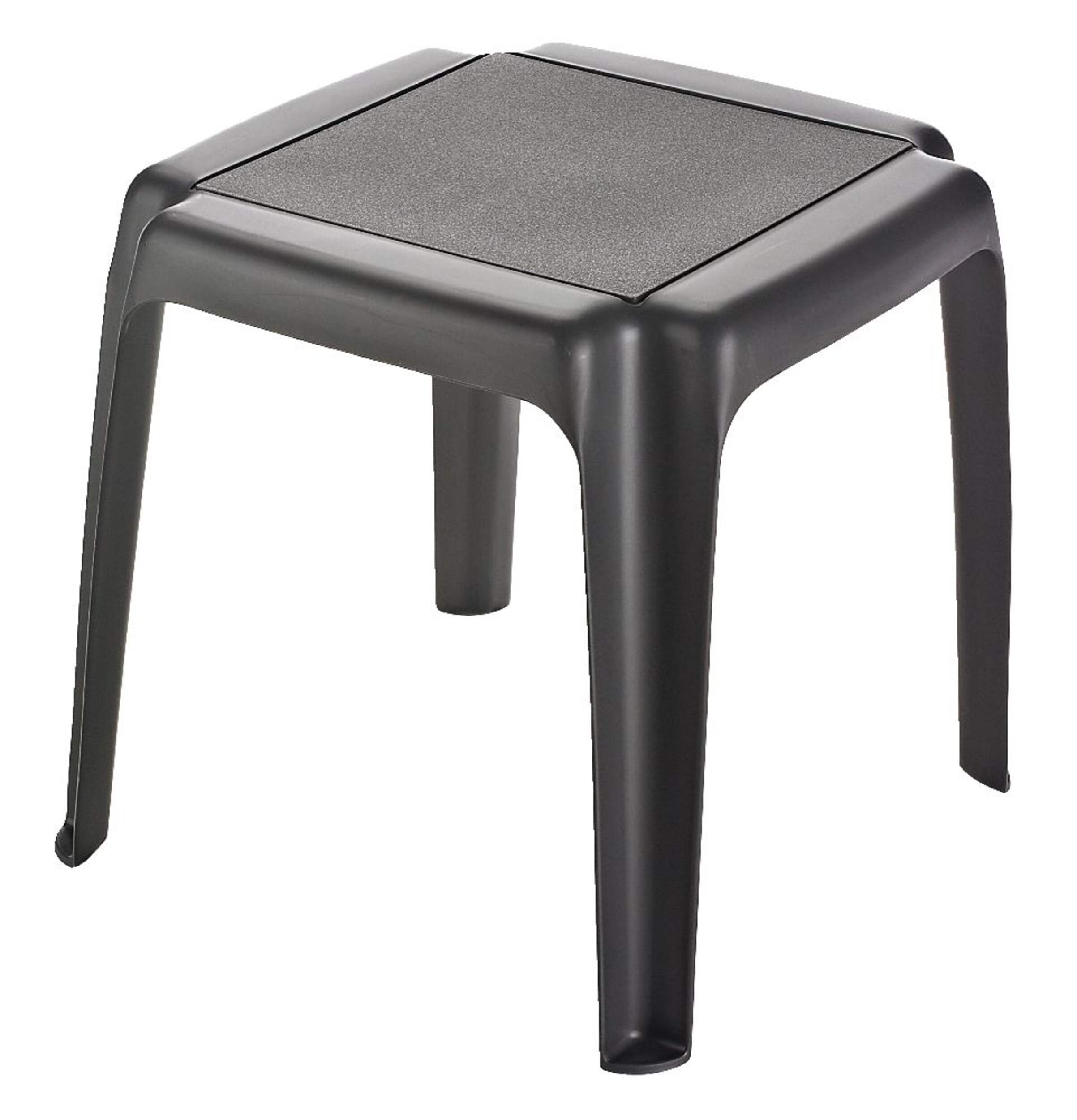 Gracious Living Santa Fe Plastic Square  Outdoor/Patio Side Table, Brown, 17x17x16-in