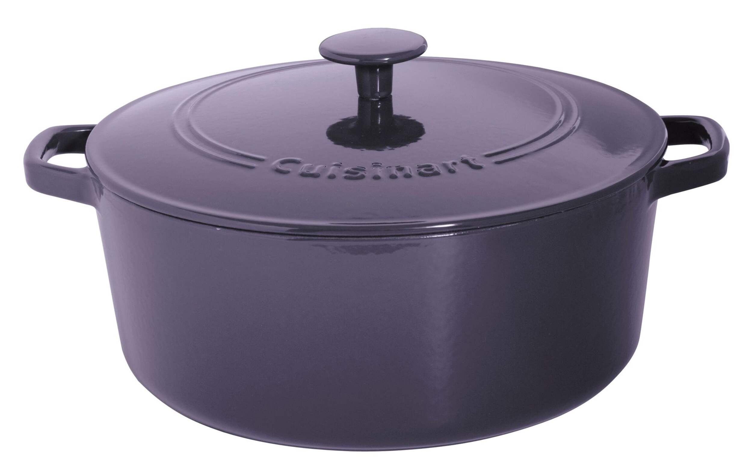 Cuisinart Round Cast Iron Casserole Dish, Purple, 7-qt