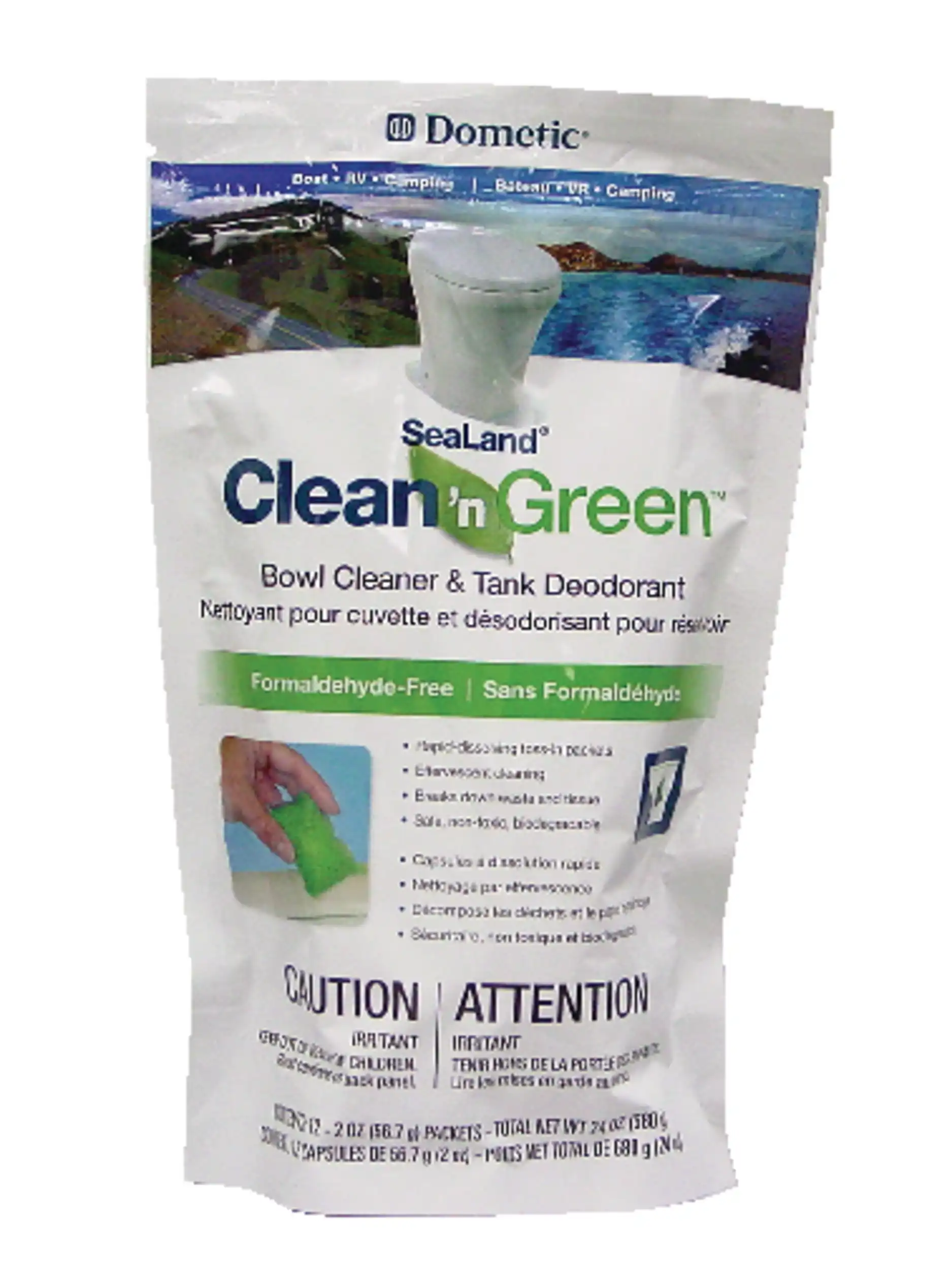 Dometic SeaLand Clean 'n Green Portable Camping Toilet Bowl Cleaner & Holding Tank Deodorizer 2-pk