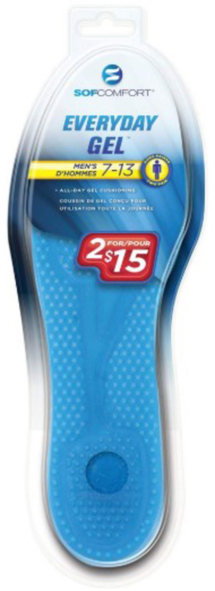 Airplus Men's SofComfort Everyday Gel Insoles, Superior Cushioning, 2-pk