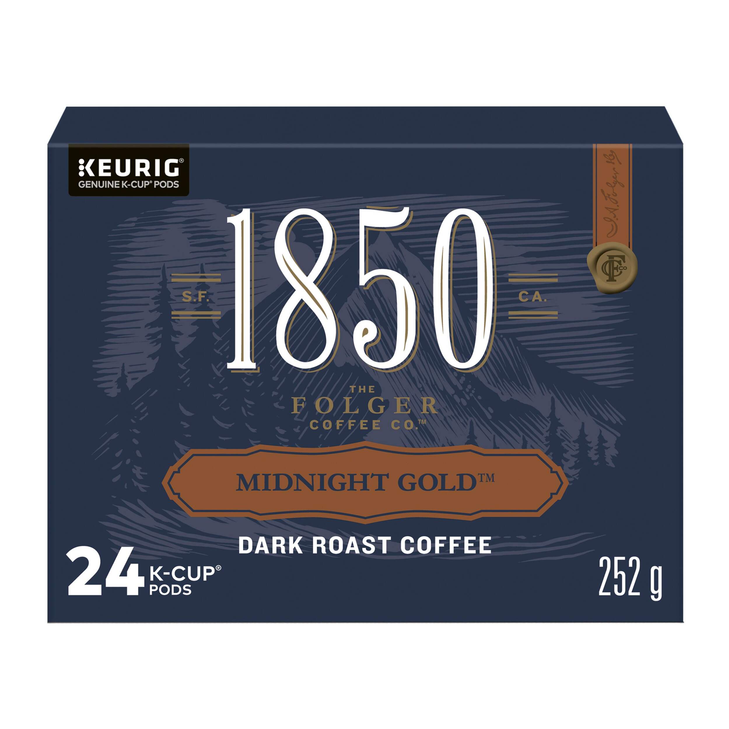 KeurigÃÂ Folgers 1850 Midnight Gold Dark Roast K-CupÃÂ® Coffee Pods, 252-g, 24-pk