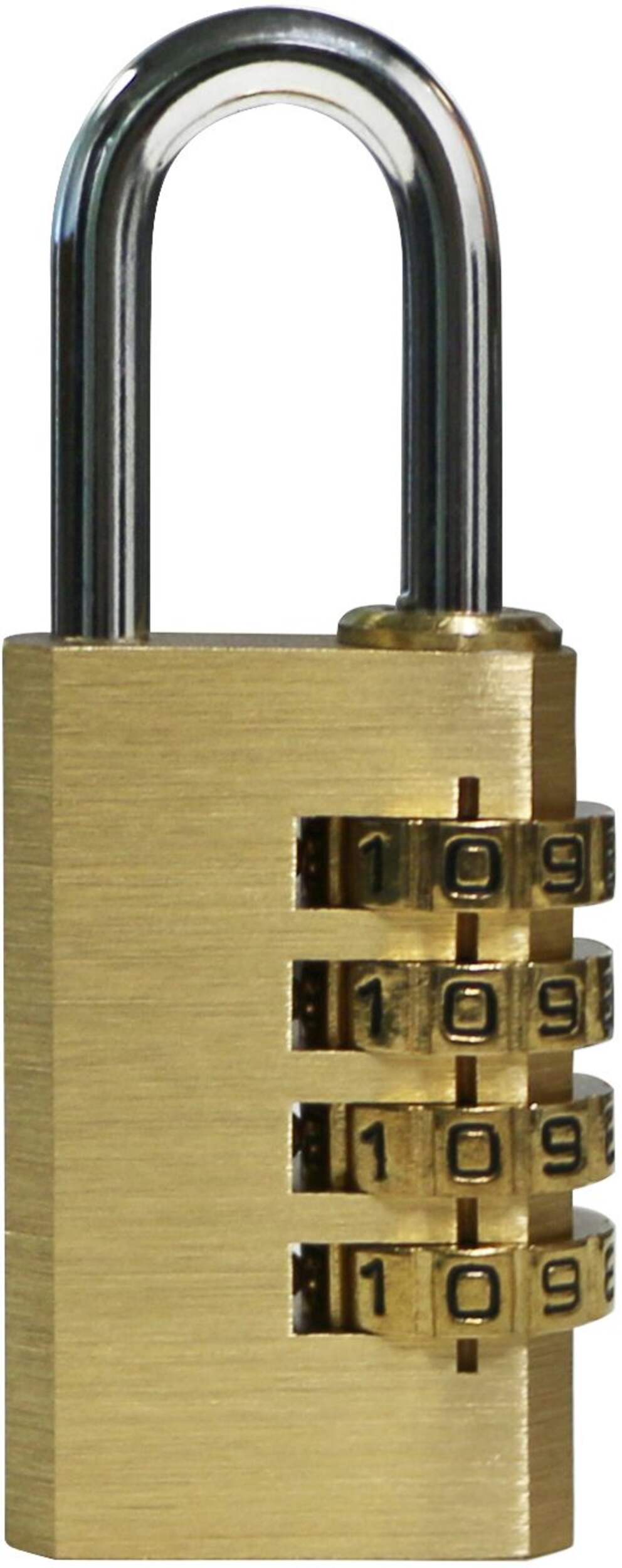 Garrison 28.5mm-Wide Resettable Numeric-Combination 4-Dial Solid Body Padlock, Brass