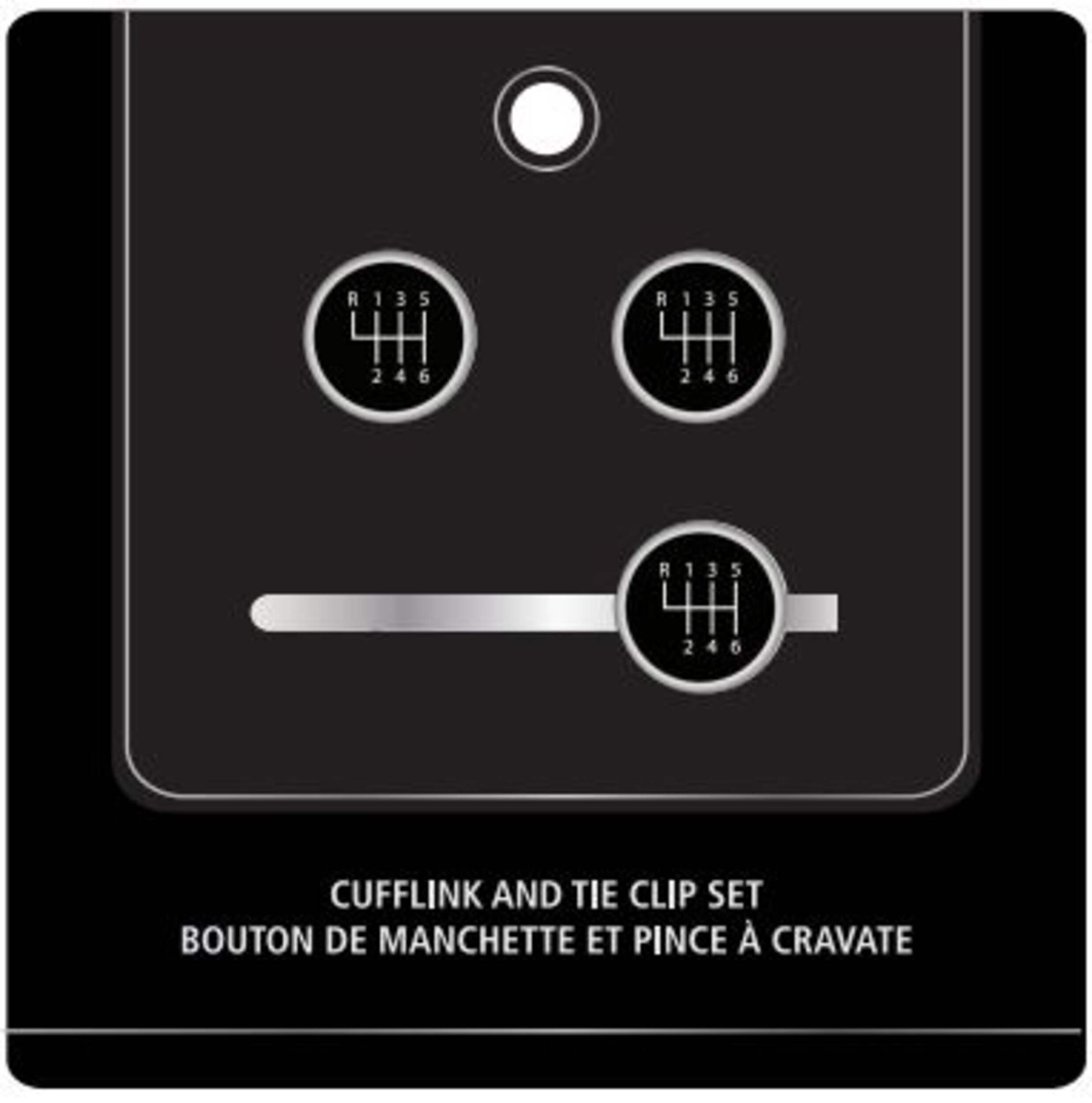 Old Fashion Gear Shift Tie Clip & Cufflink Set