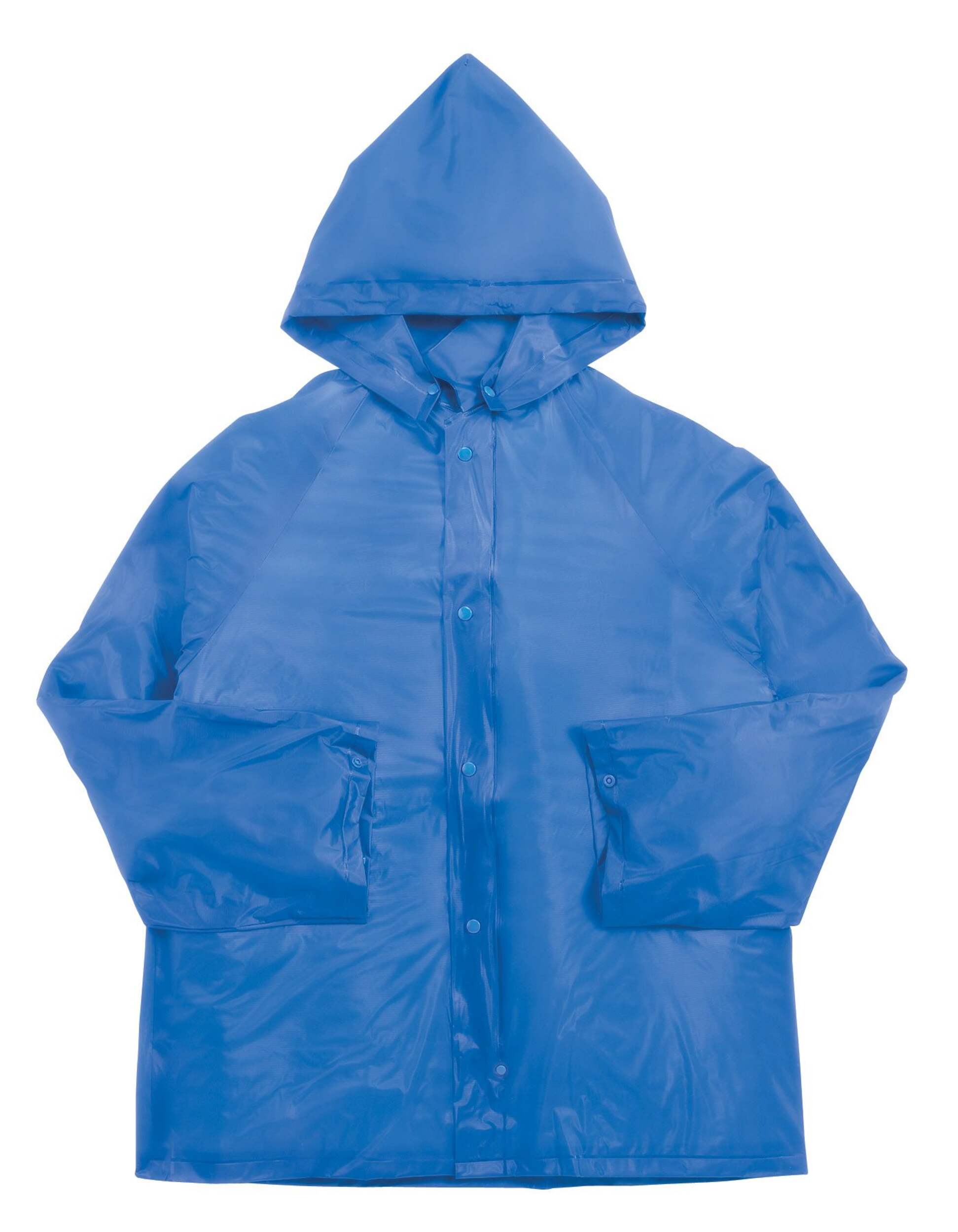 Adult Waterproof Vinyl 2-pc Rainsuit with Detachable Hood for Cycling/Hiking, Blue
