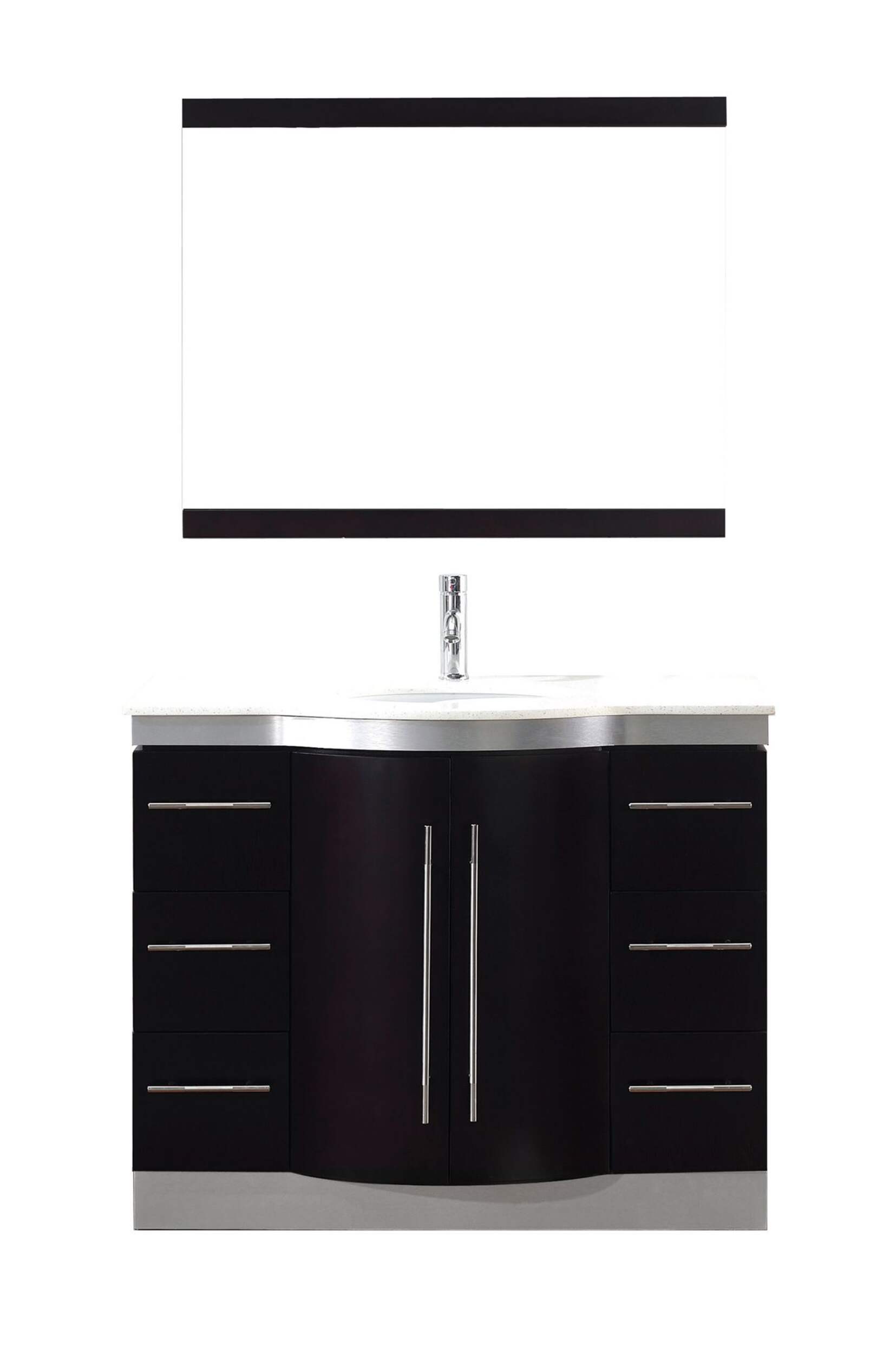 Urban Bathe Dinara Bathroom Vanity with Quartz Top, Chai/Nougat, 42-in